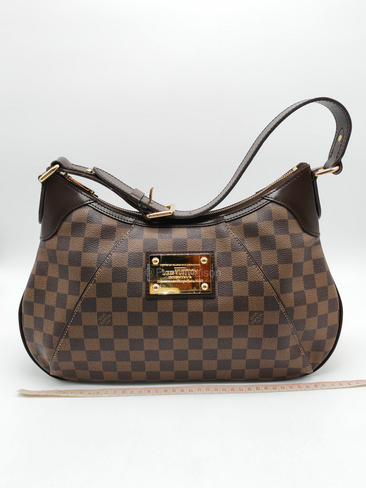 Louis Vuitton Thames PM Shoulder Bag in Damier Ebene Canvas and Gold Hardware (Datecode: MI0079)