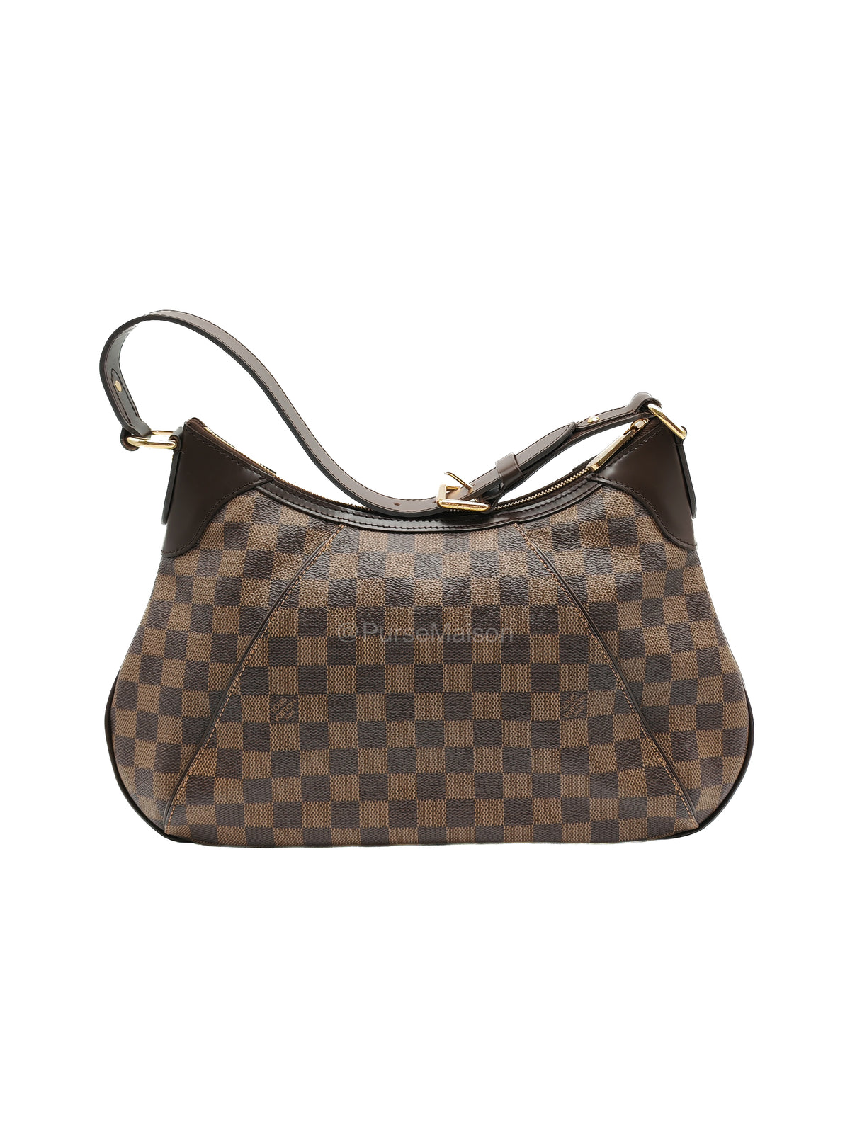 Louis Vuitton Thames PM Shoulder Bag in Damier Ebene Canvas and Gold Hardware (Datecode: MI0079)