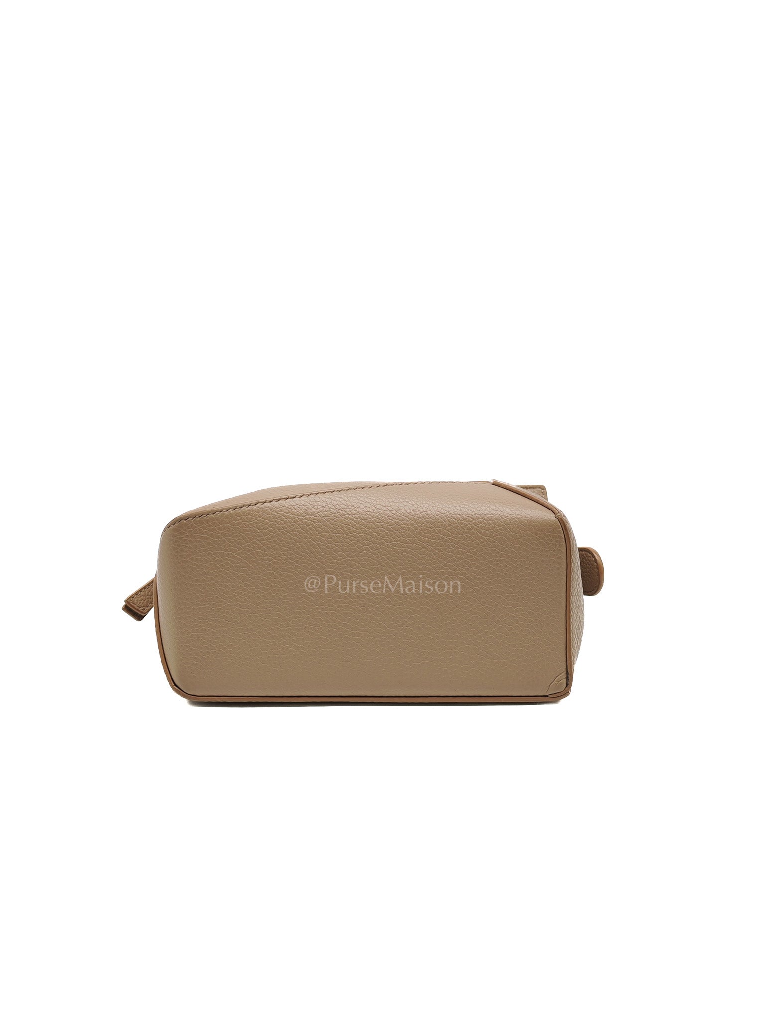 Loewe Puzzle Edge Bag in Dark Beige Soft Grained Calfskin Leather and Gold Hardware