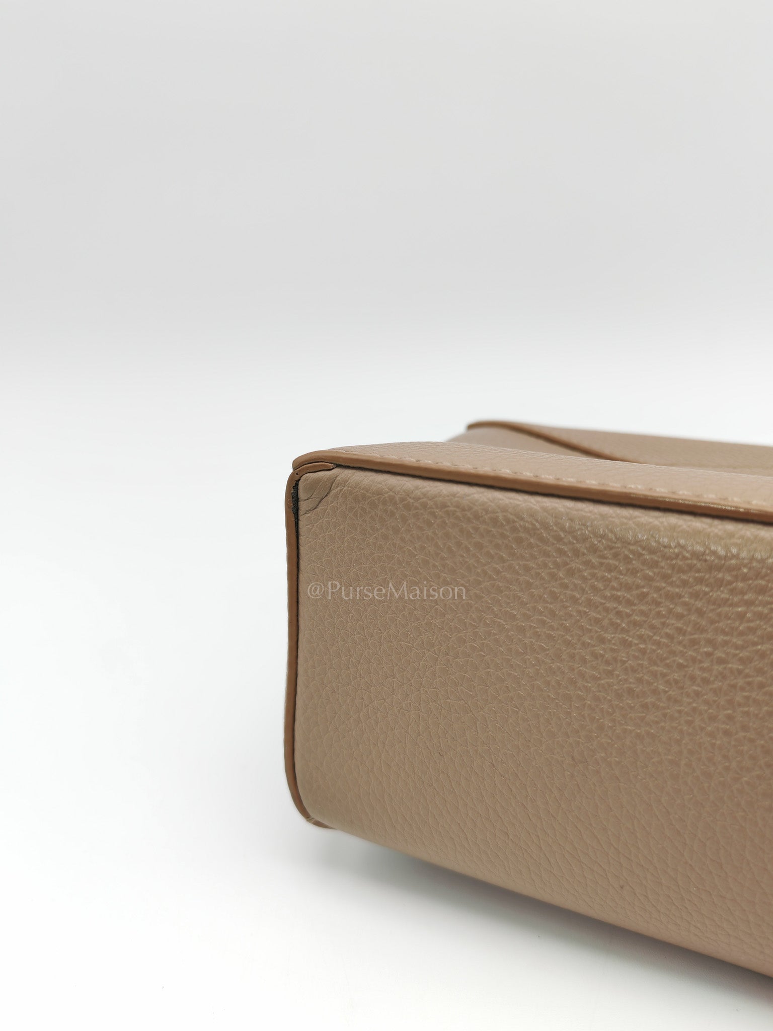 Loewe Puzzle Edge Bag in Dark Beige Soft Grained Calfskin Leather and Gold Hardware