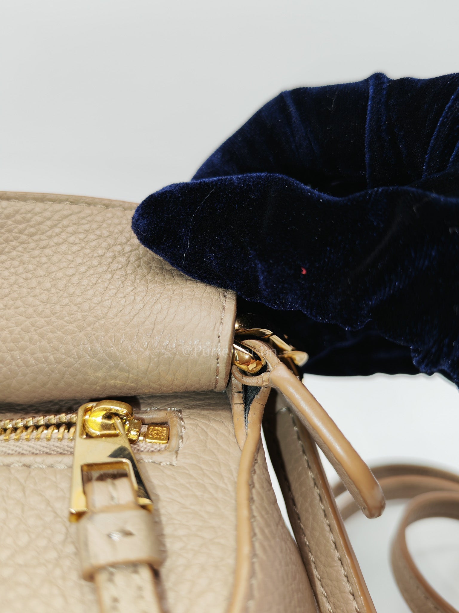 Loewe Puzzle Edge Bag in Dark Beige Soft Grained Calfskin Leather and Gold Hardware