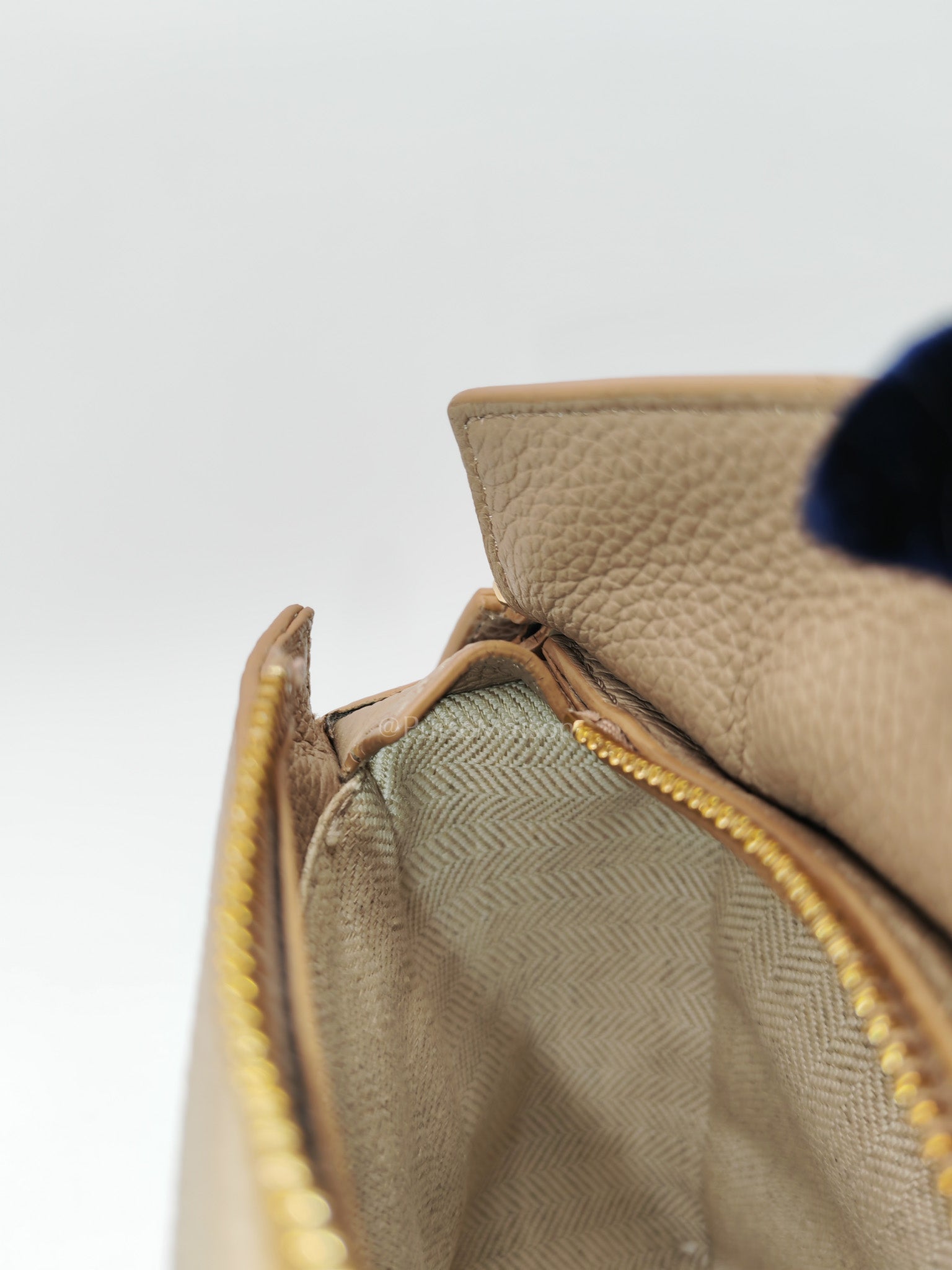 Loewe Puzzle Edge Bag in Dark Beige Soft Grained Calfskin Leather and Gold Hardware
