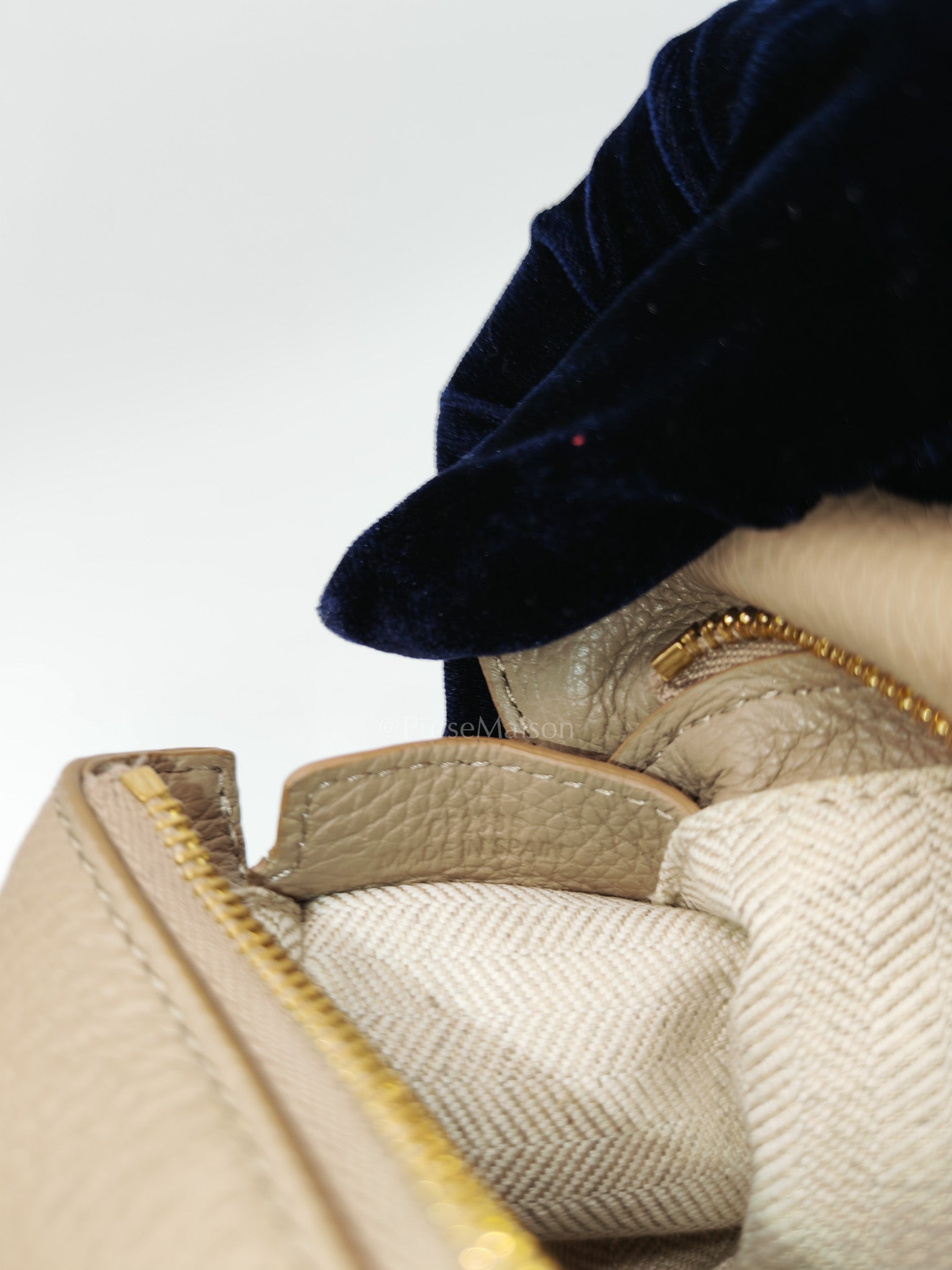 Loewe Puzzle Edge Bag in Dark Beige Soft Grained Calfskin Leather and Gold Hardware