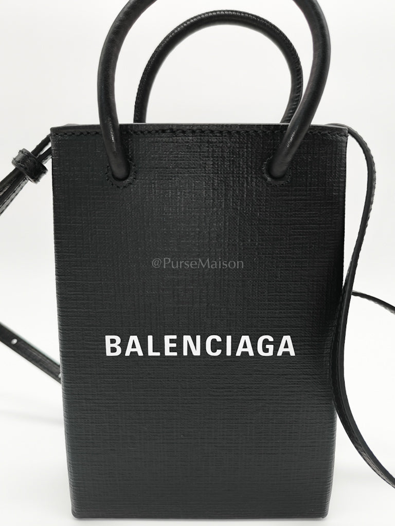 Shopping Phone Holder Bag Small in Black | Purse Maison Luxury Bags Shop