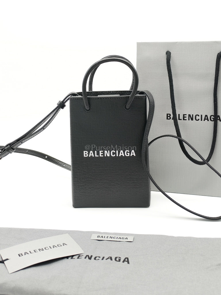 Shopping Phone Holder Bag Small in Black | Purse Maison Luxury Bags Shop