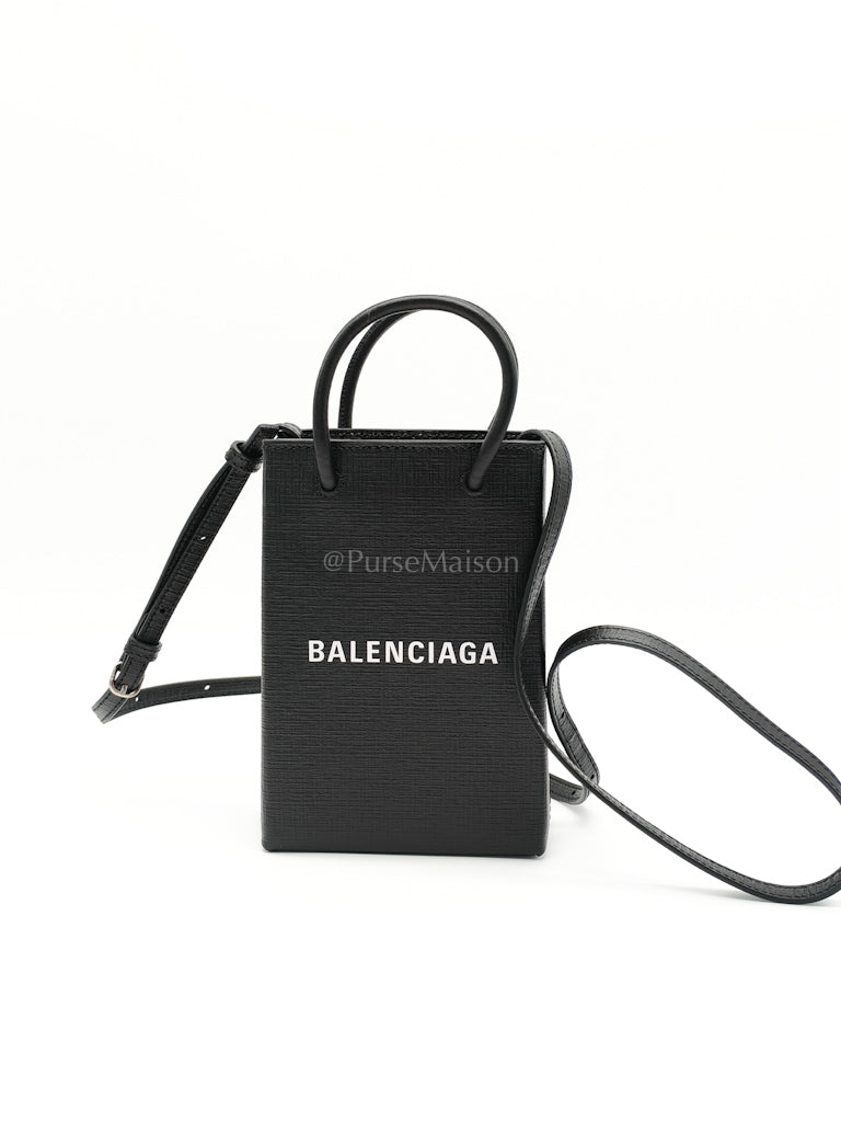 Shopping Phone Holder Bag Small in Black | Purse Maison Luxury Bags Shop