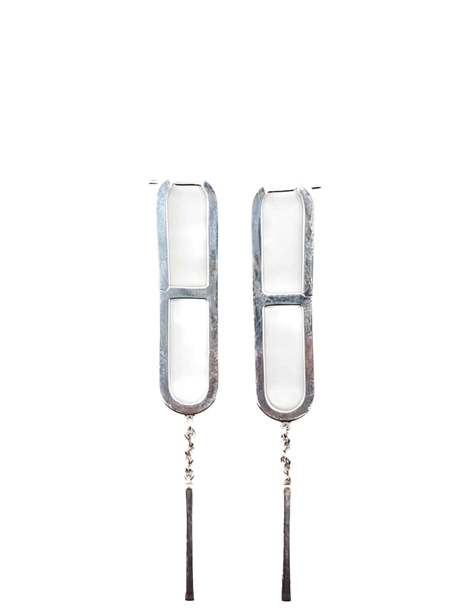 Ever Chaine D “Ancre H Drop Silver Earings