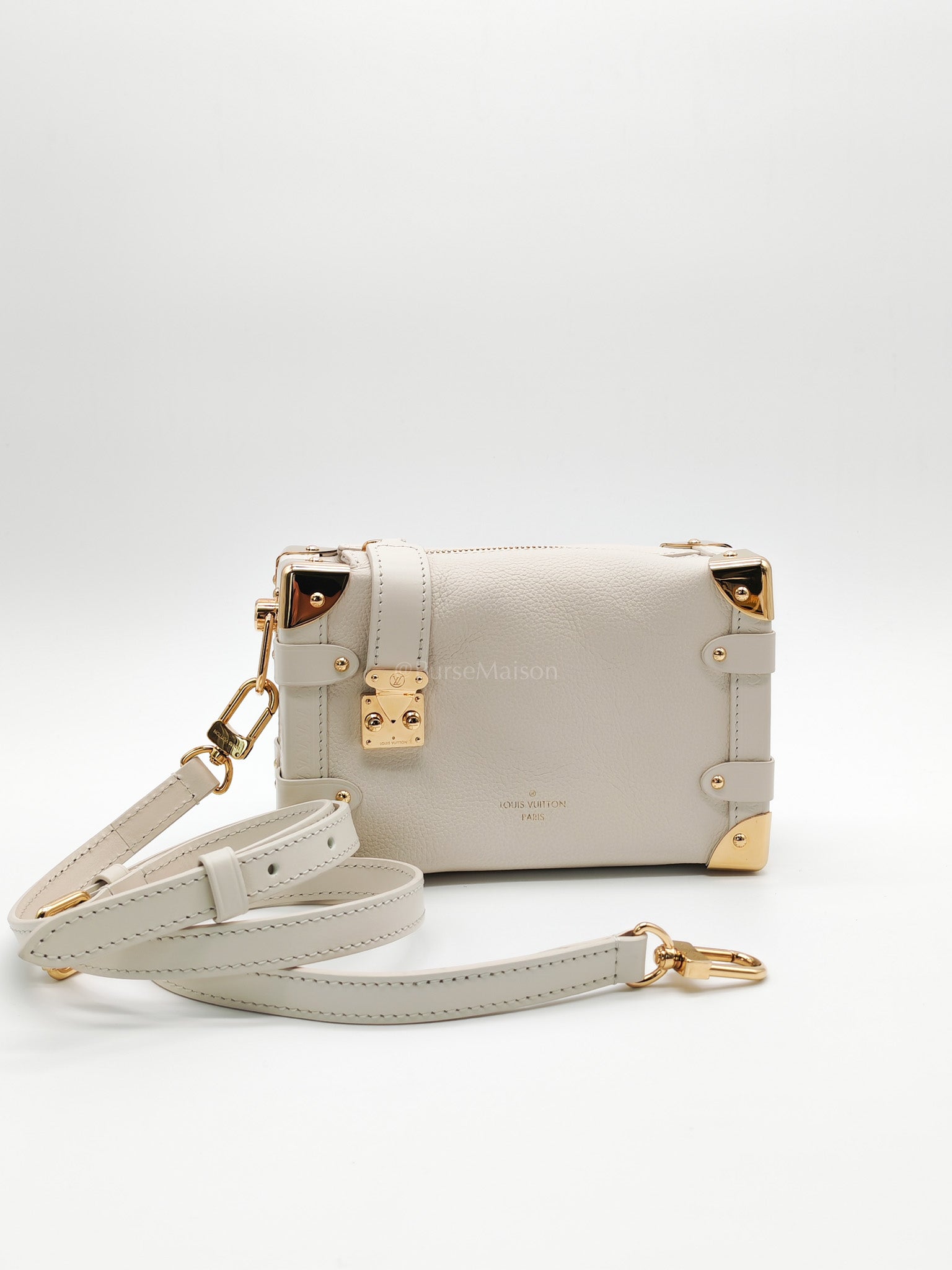 Side Trunk PM in Grained Soft Calfskin Leather Shoulder Bag (Microchip) | Purse Maison Luxury Bags Shop