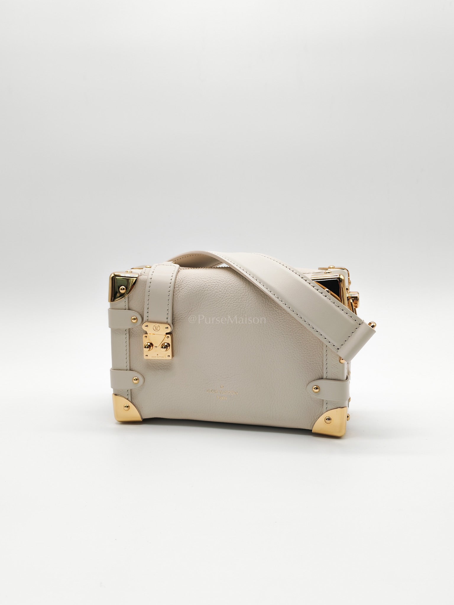 Side Trunk PM in Grained Soft Calfskin Leather Shoulder Bag (Microchip) | Purse Maison Luxury Bags Shop