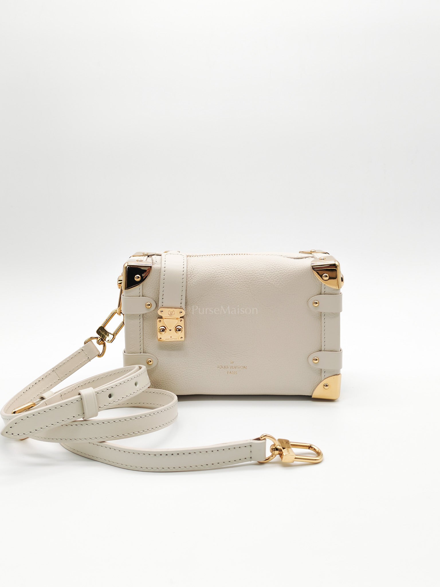 Side Trunk PM in Grained Soft Calfskin Leather Shoulder Bag (Microchip) | Purse Maison Luxury Bags Shop