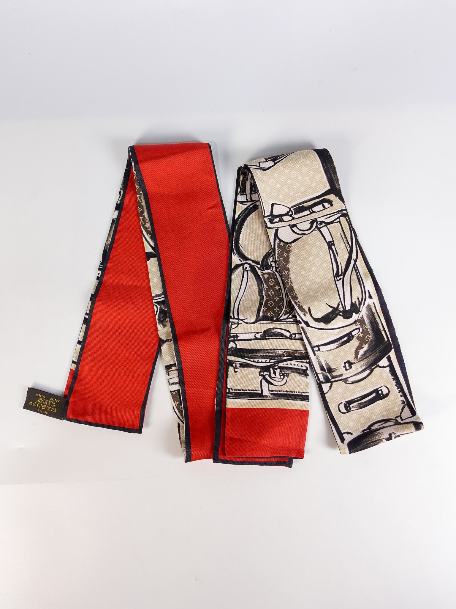 Silk Monogram Trunks Bandeau – Brown | Purse Maison Luxury Bags Shop