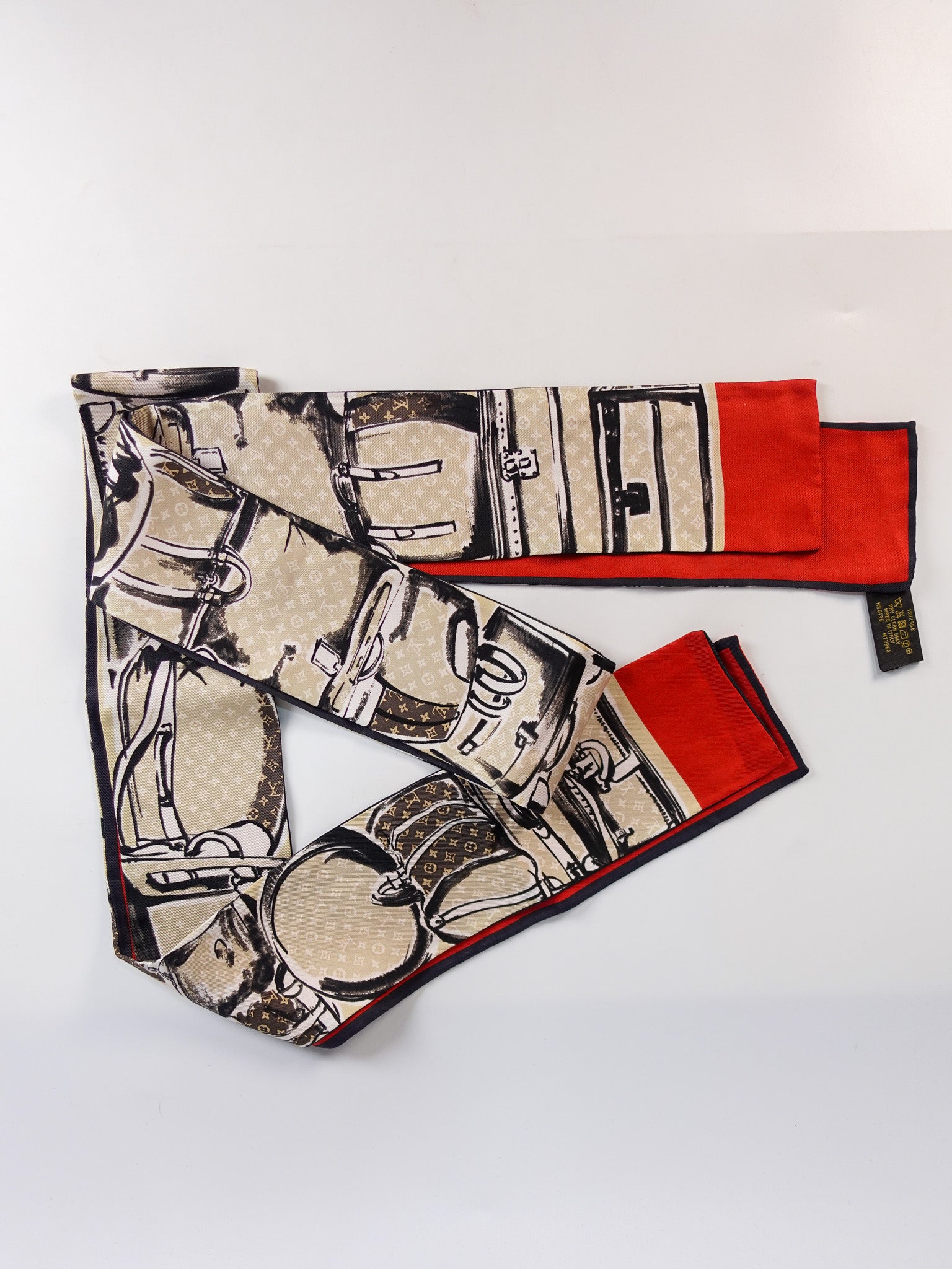 Silk Monogram Trunks Bandeau – Brown | Purse Maison Luxury Bags Shop