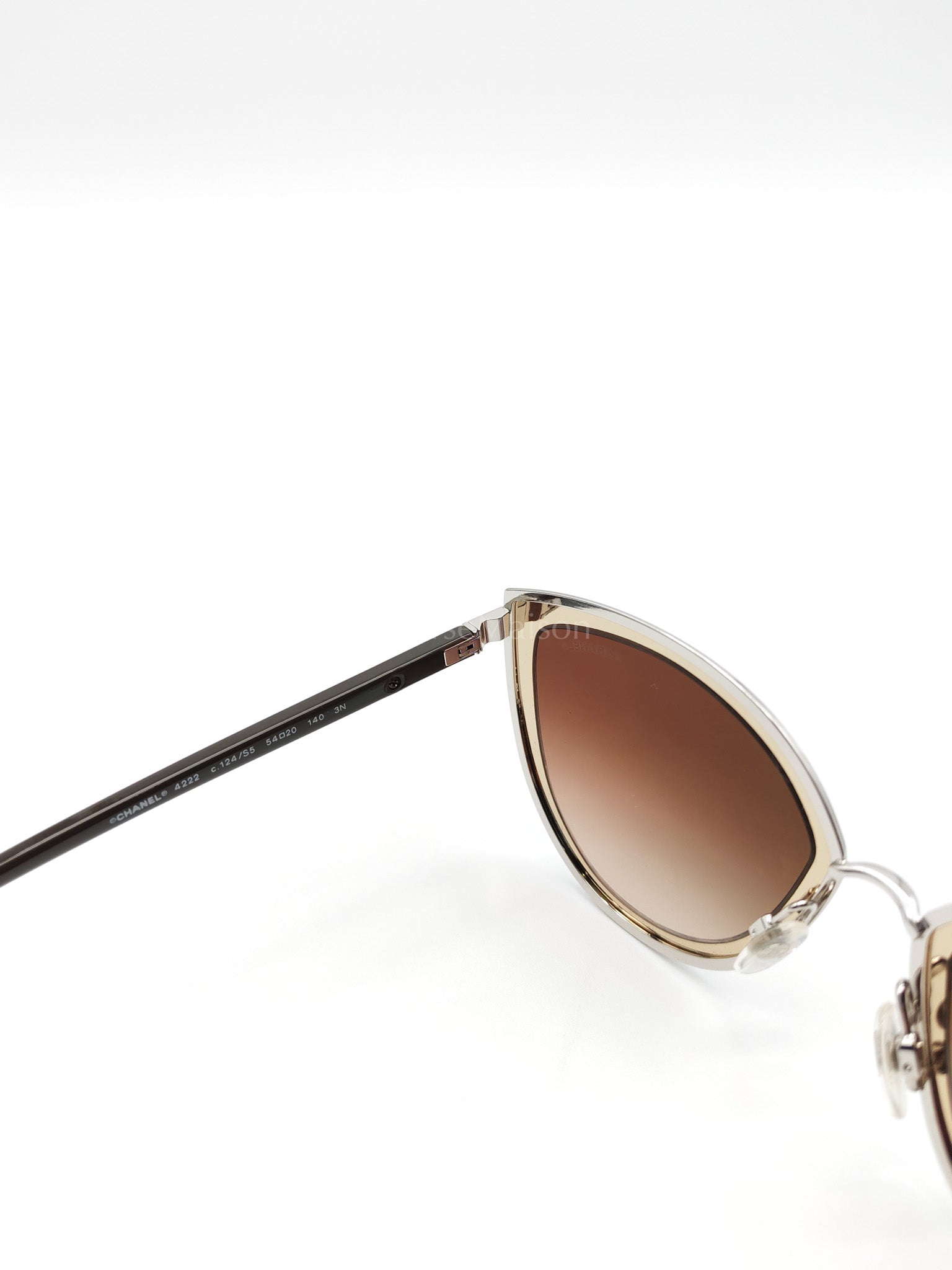 Silver Metal Cat-Eye Sunglasses 4222 | Purse Maison Luxury Bags Shop