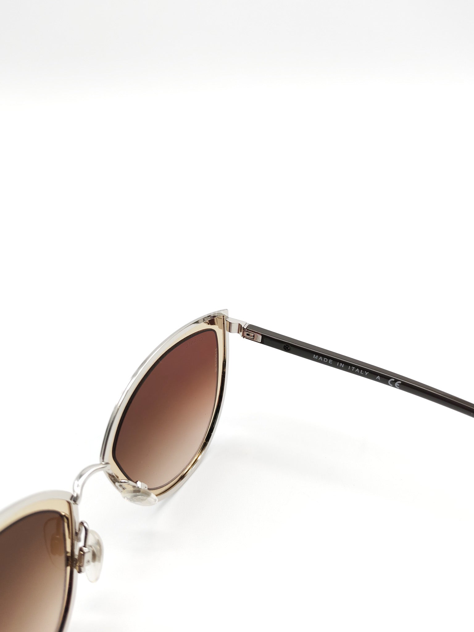 Silver Metal Cat-Eye Sunglasses 4222 | Purse Maison Luxury Bags Shop