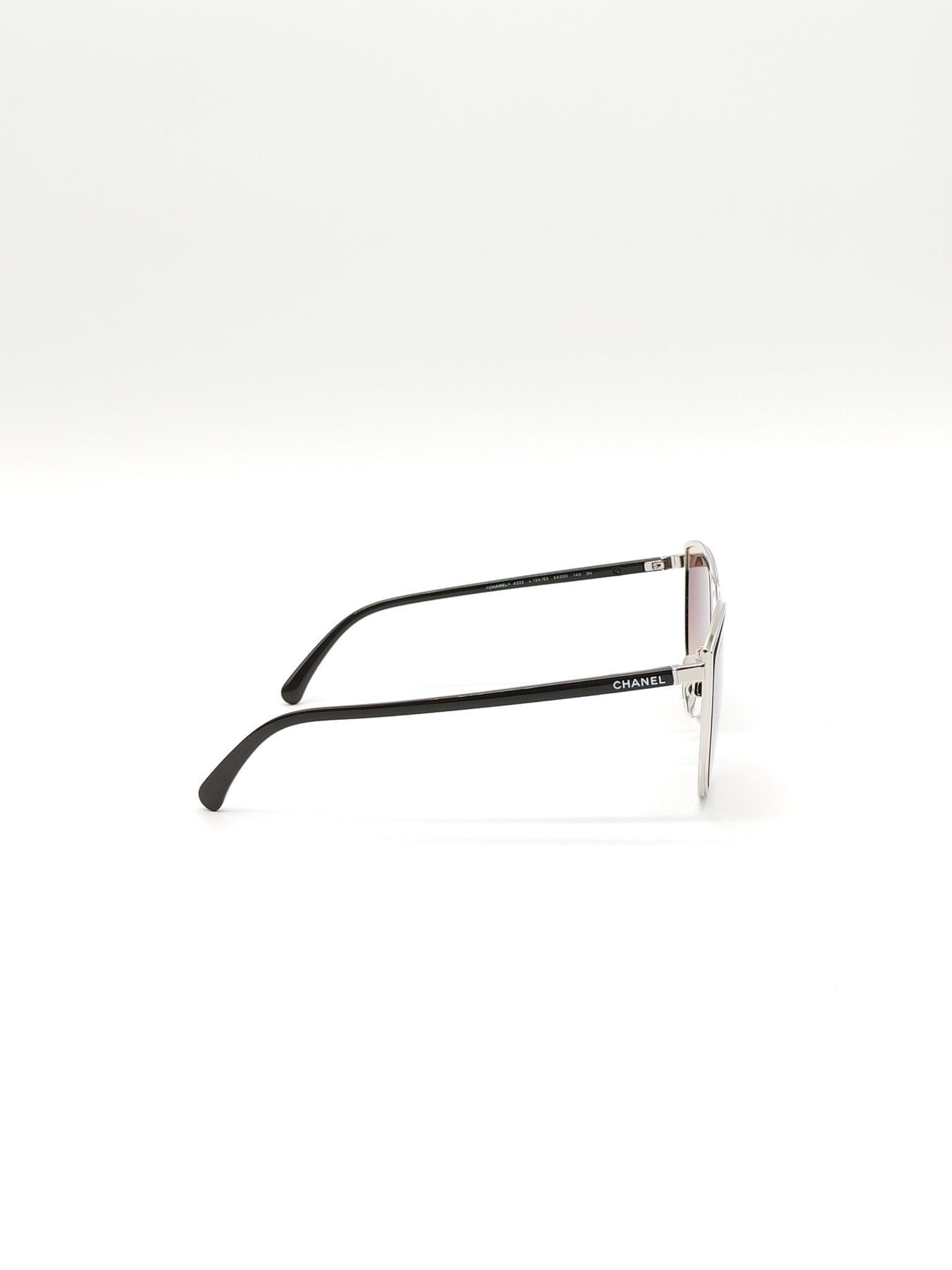 Silver Metal Cat-Eye Sunglasses 4222 | Purse Maison Luxury Bags Shop