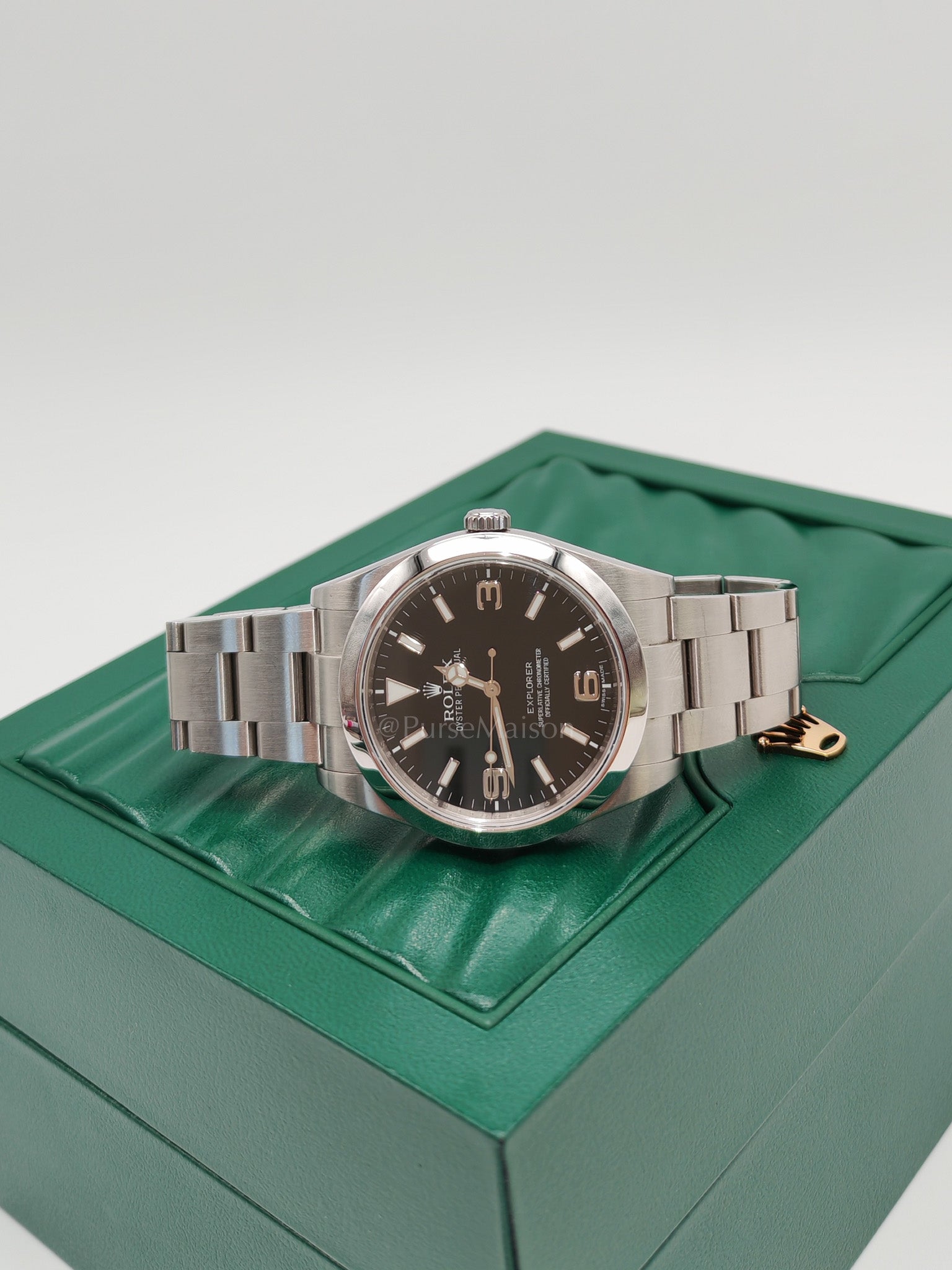 Explorer 39mm Reference 214270 in Silver Oyster Perpetual & Black Dial