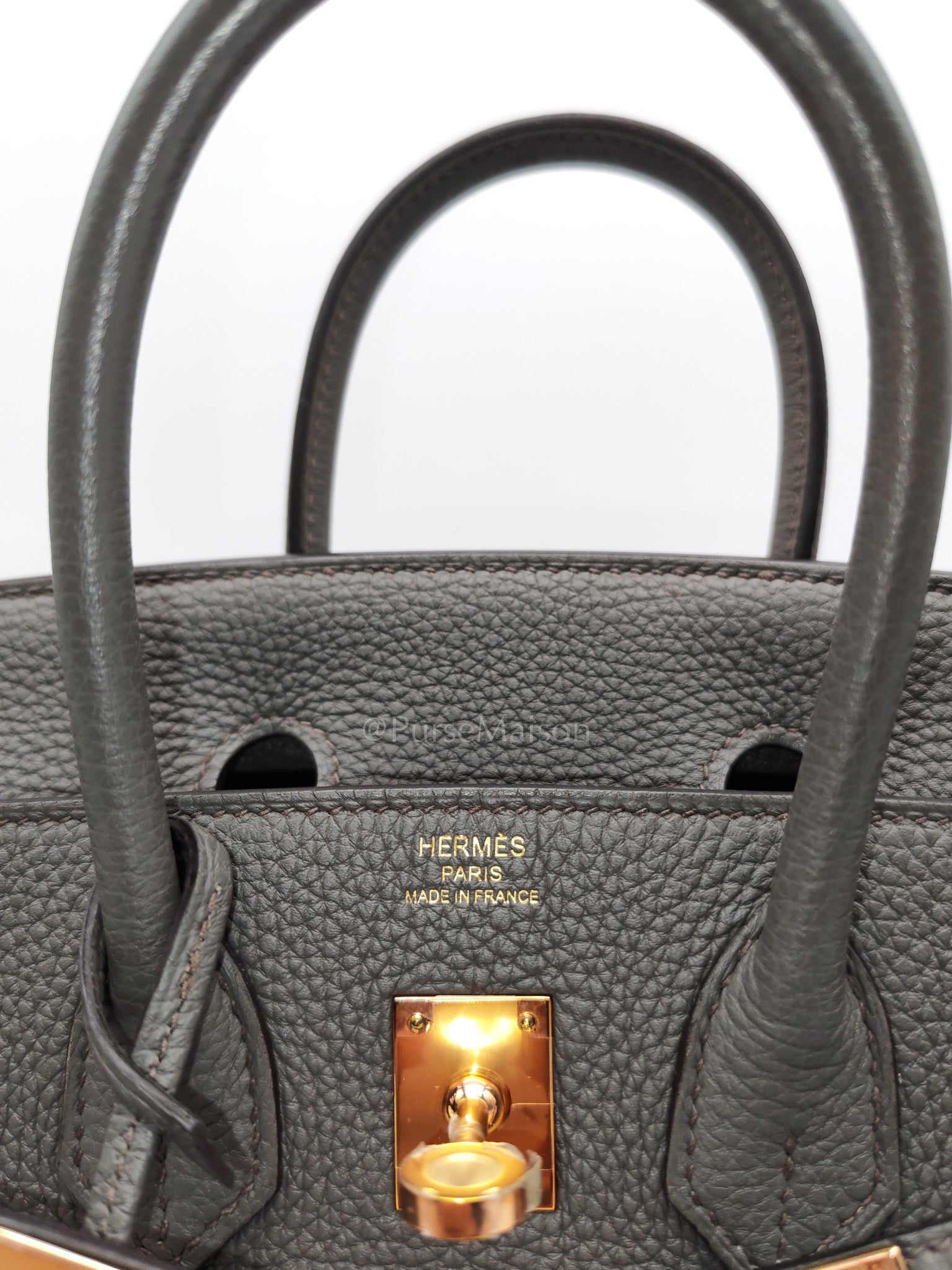 Birkin 25 Retourne Etain in Togo Leather and Rose Gold Hardware Stamp Z (2021)