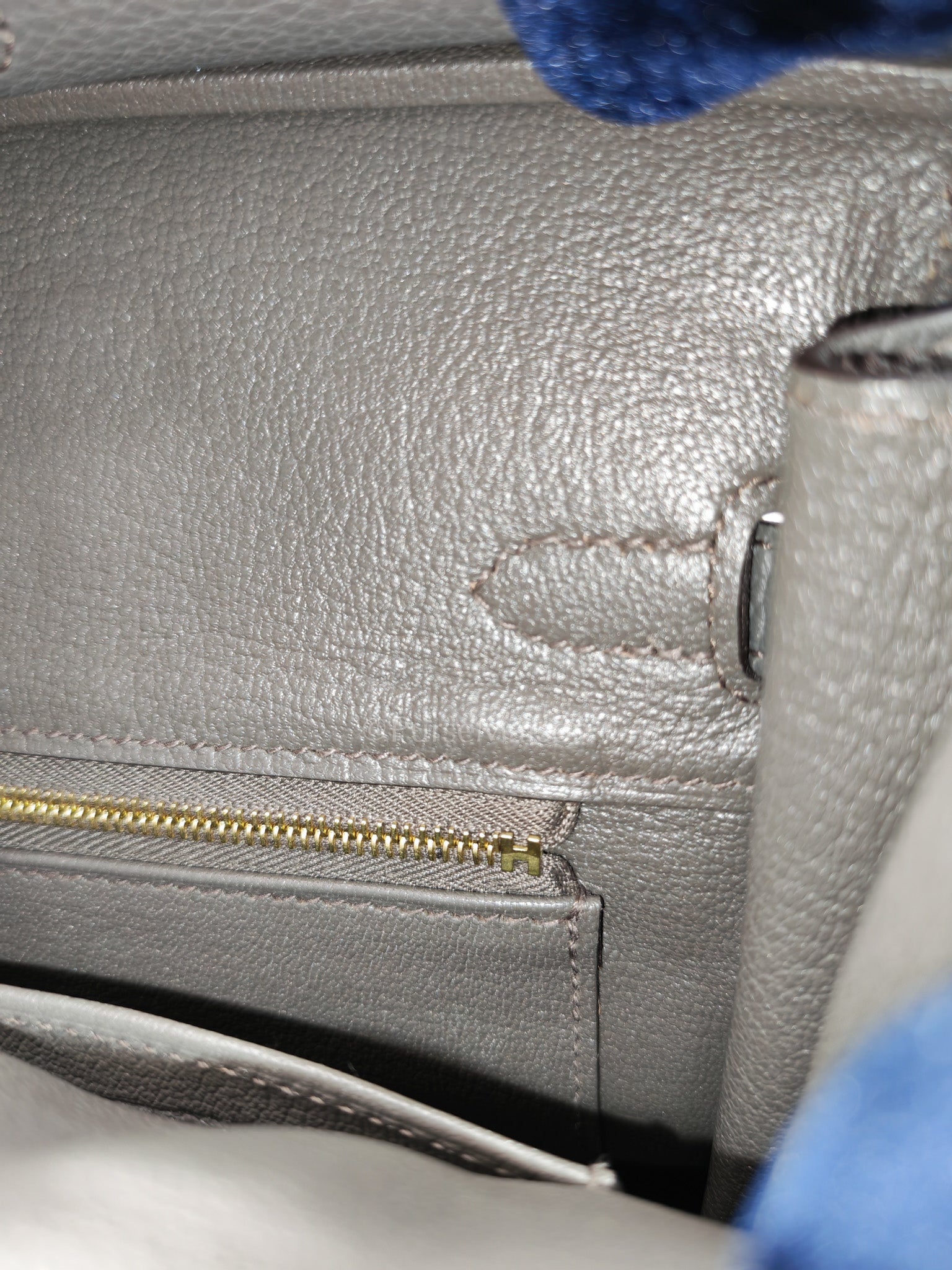 Birkin 25 Retourne Etain in Togo Leather and Rose Gold Hardware Stamp Z (2021)