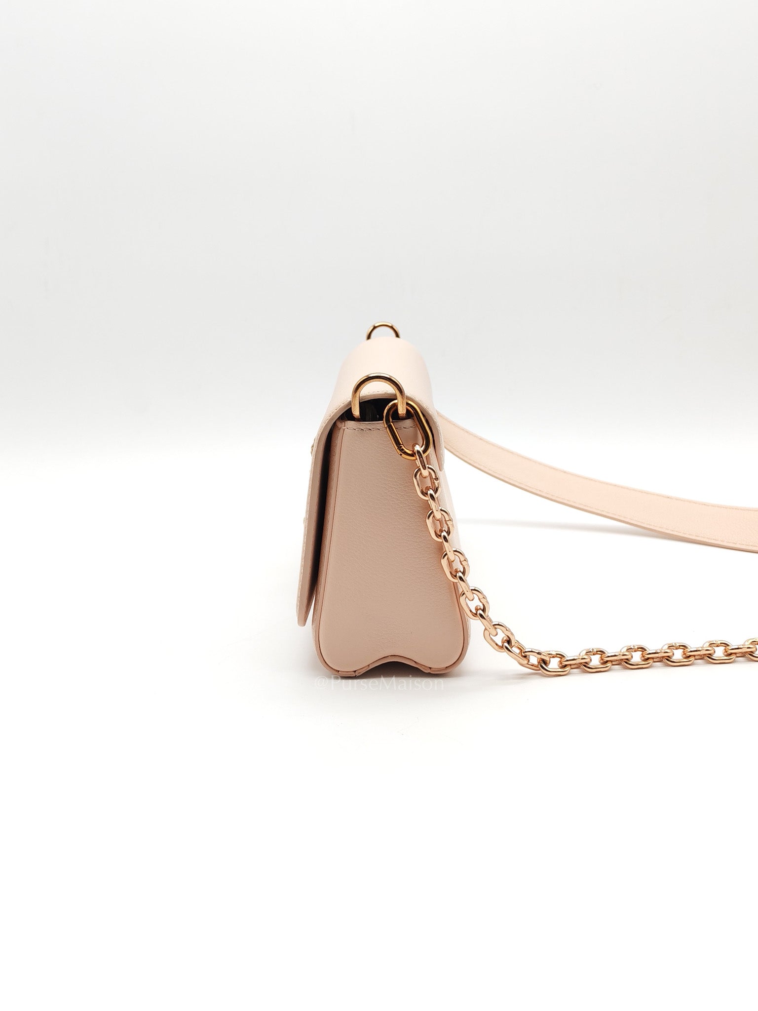 Twist East West in Rose Ballerine Grained Leather Rosegold Hardware Shoulder Bag
