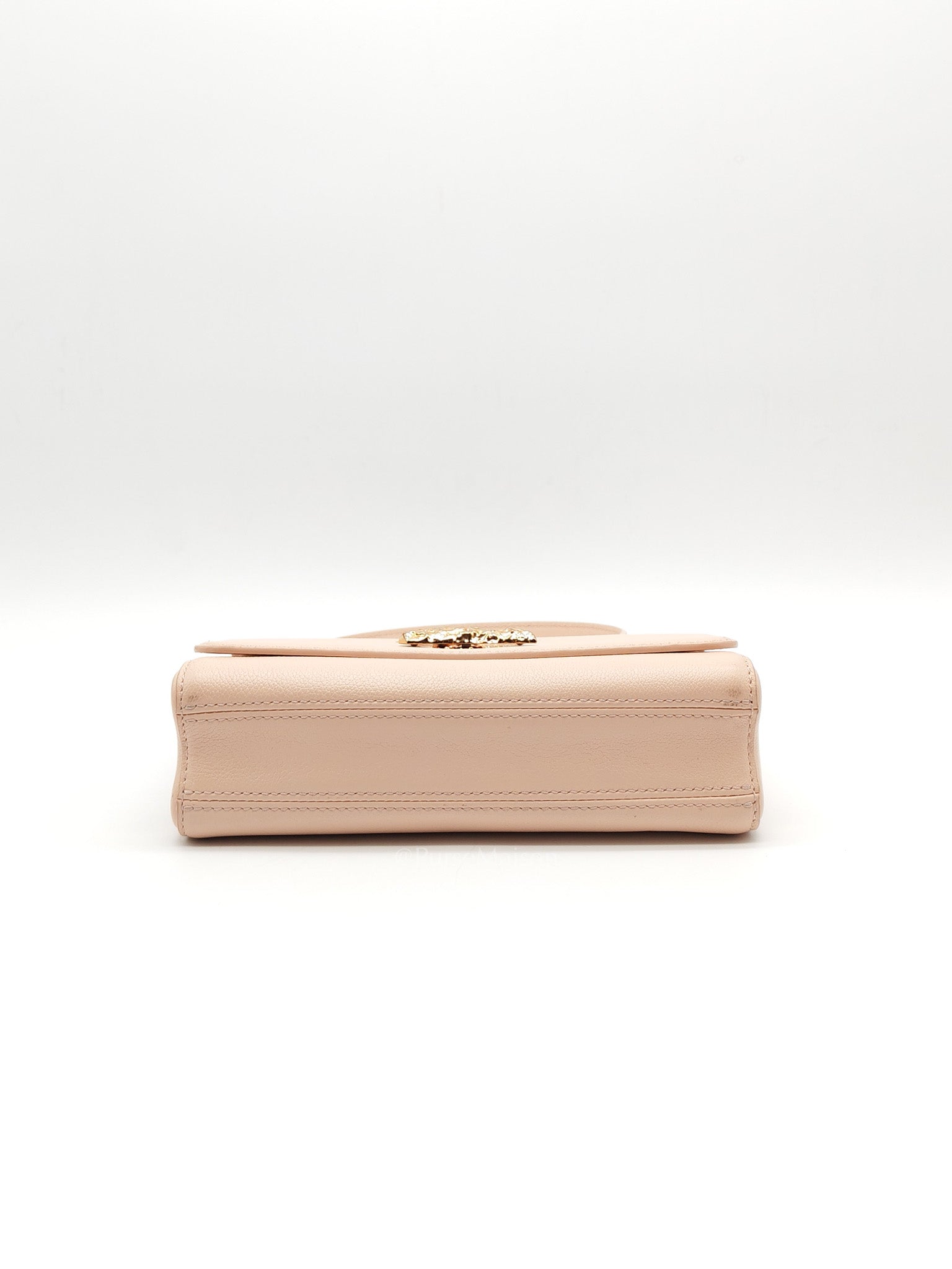 Twist East West in Rose Ballerine Grained Leather Rosegold Hardware Shoulder Bag