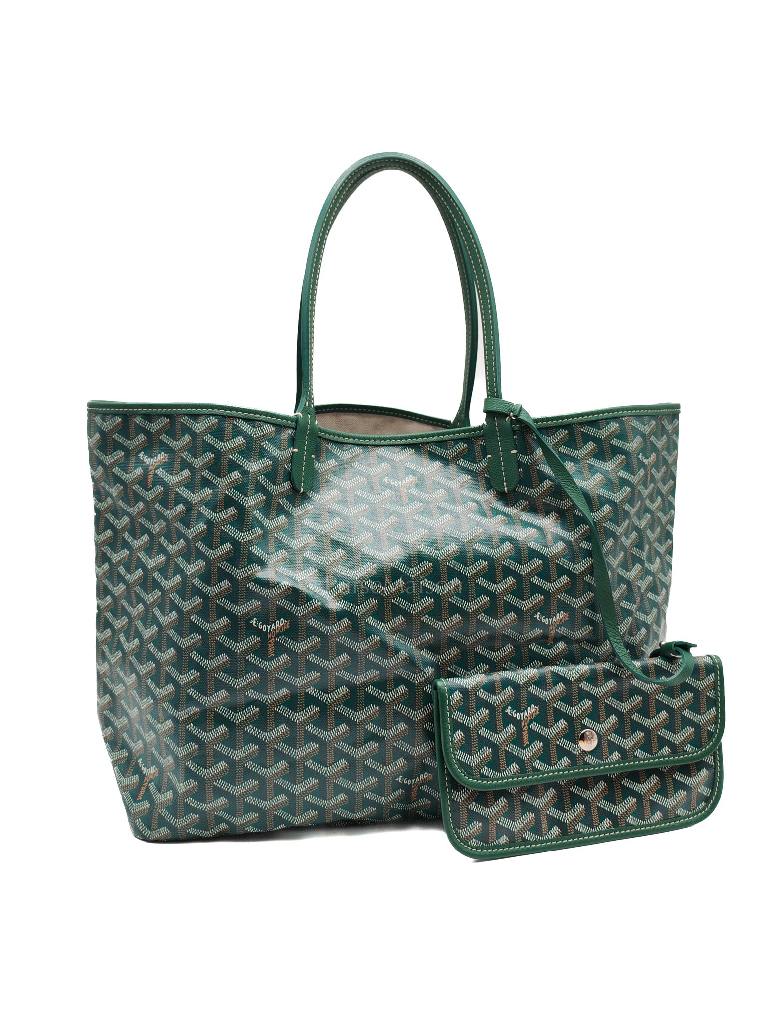 Saint Louis PM in Green Goyardine Canvas Tote Bag