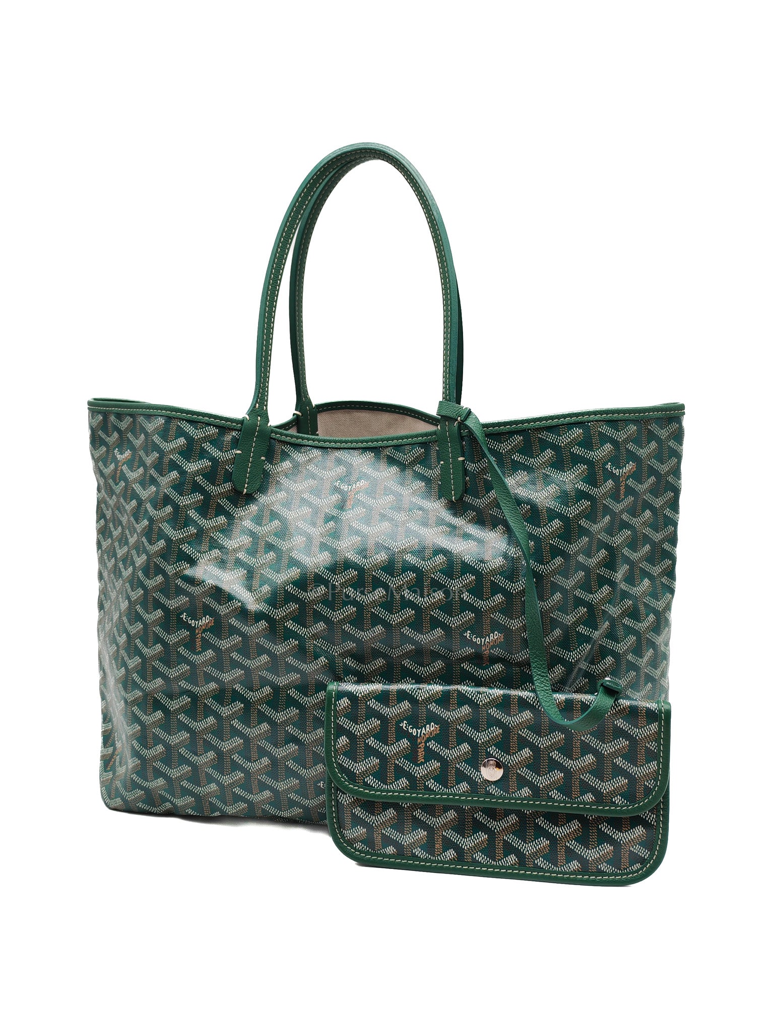 Saint Louis PM in Green Goyardine Canvas Tote Bag