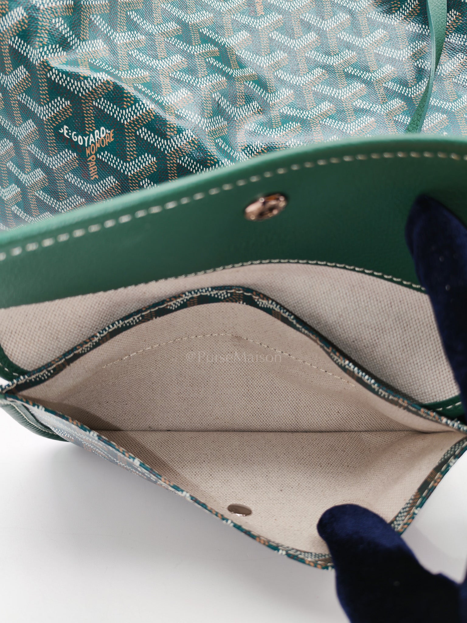 Saint Louis PM in Green Goyardine Canvas Tote Bag