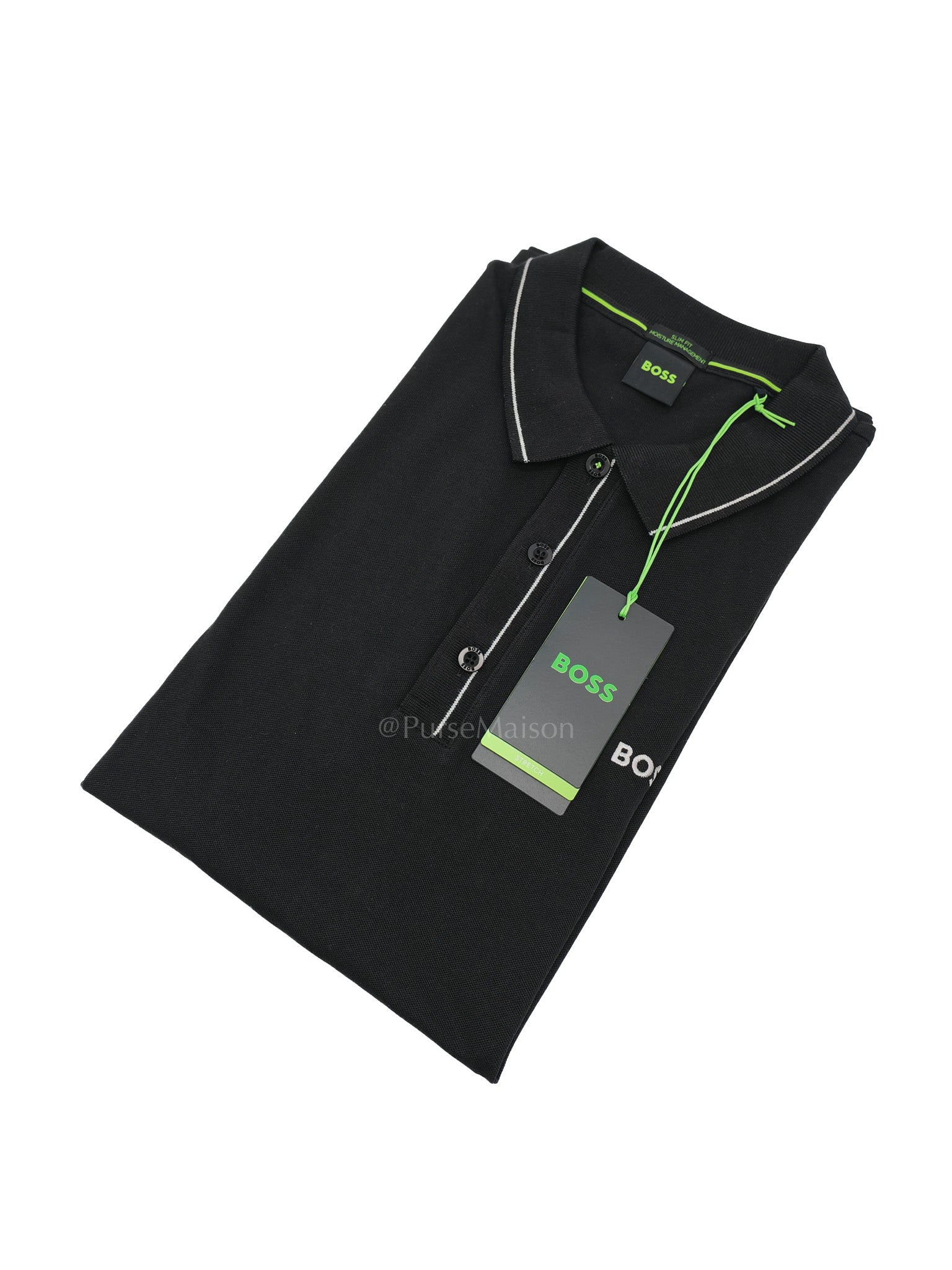 Slim Fit Polo Shirt for Men Black Size XL | Purse Maison Luxury Bags Shop