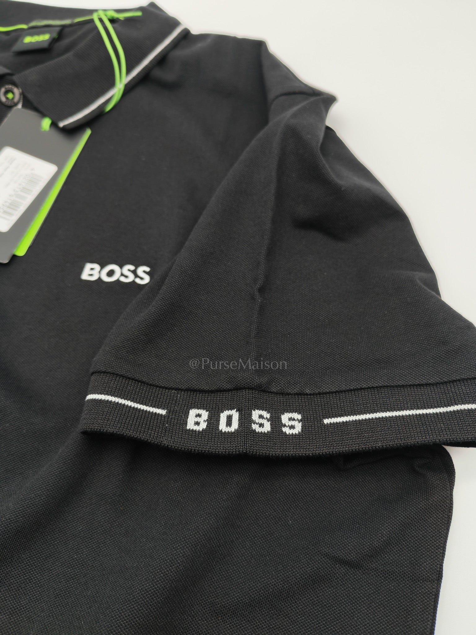 Slim Fit Polo Shirt for Men Black Size XL | Purse Maison Luxury Bags Shop