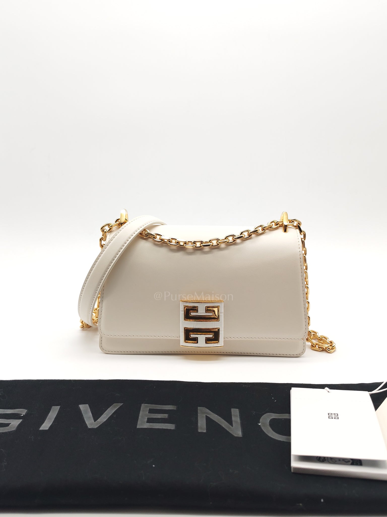 Small 4G Sliding Chain Ivory White Shoulder Bag | Purse Maison Luxury Bags Shop