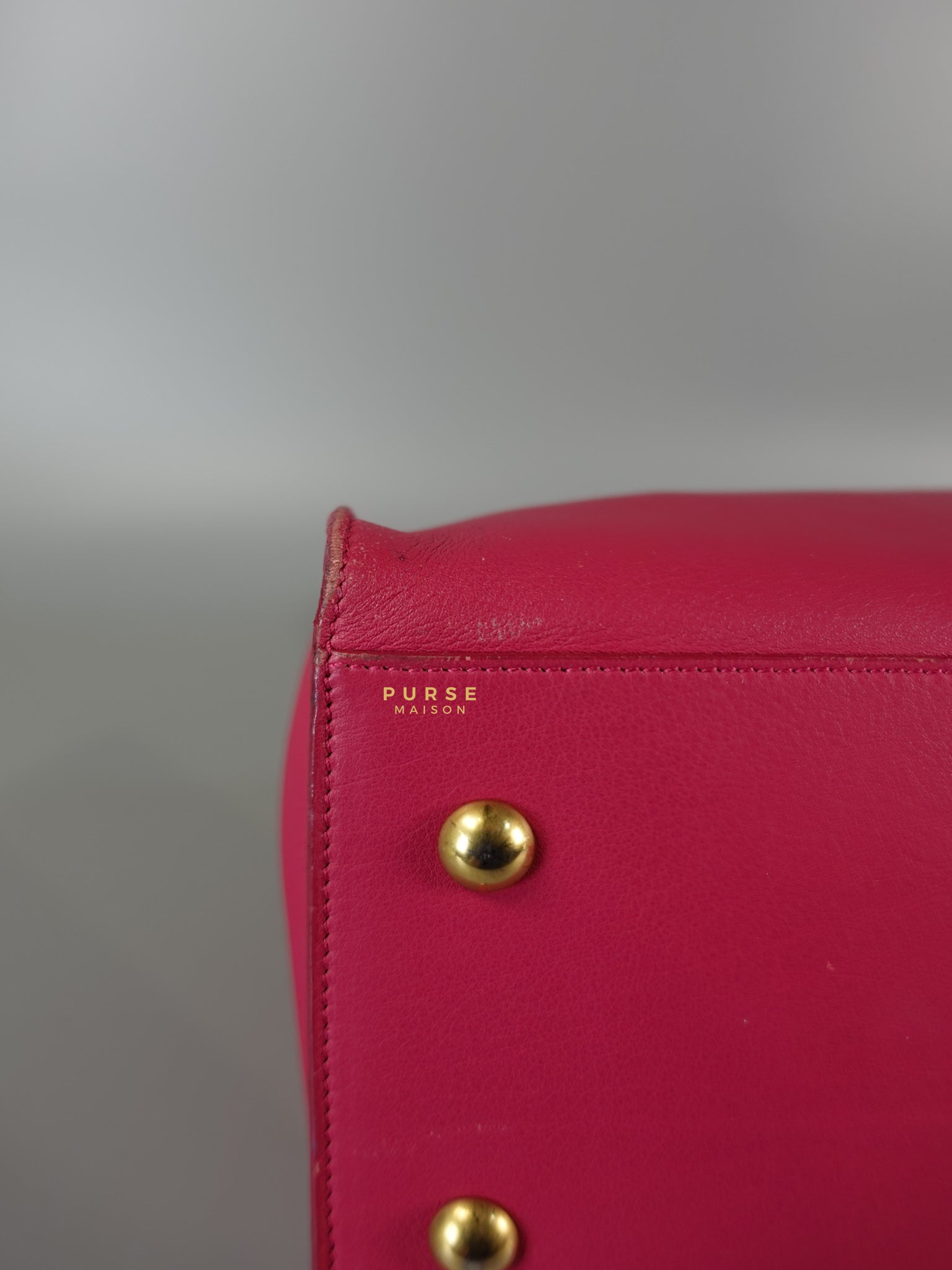Small Cabas Fuchsia Calfskin Leather Bag | Purse Maison Luxury Bags Shop