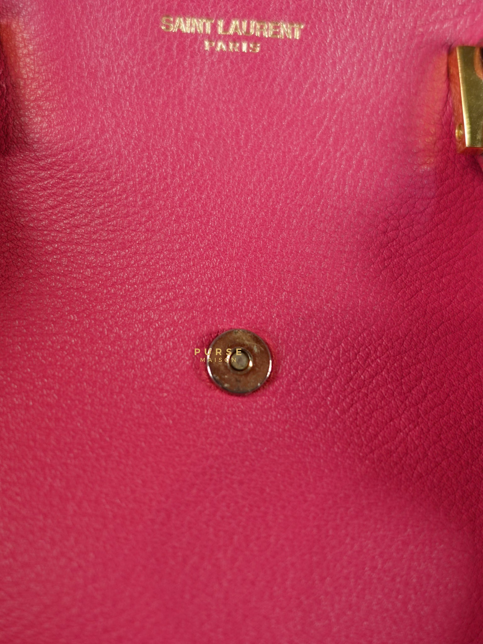 Small Cabas Fuchsia Calfskin Leather Bag | Purse Maison Luxury Bags Shop
