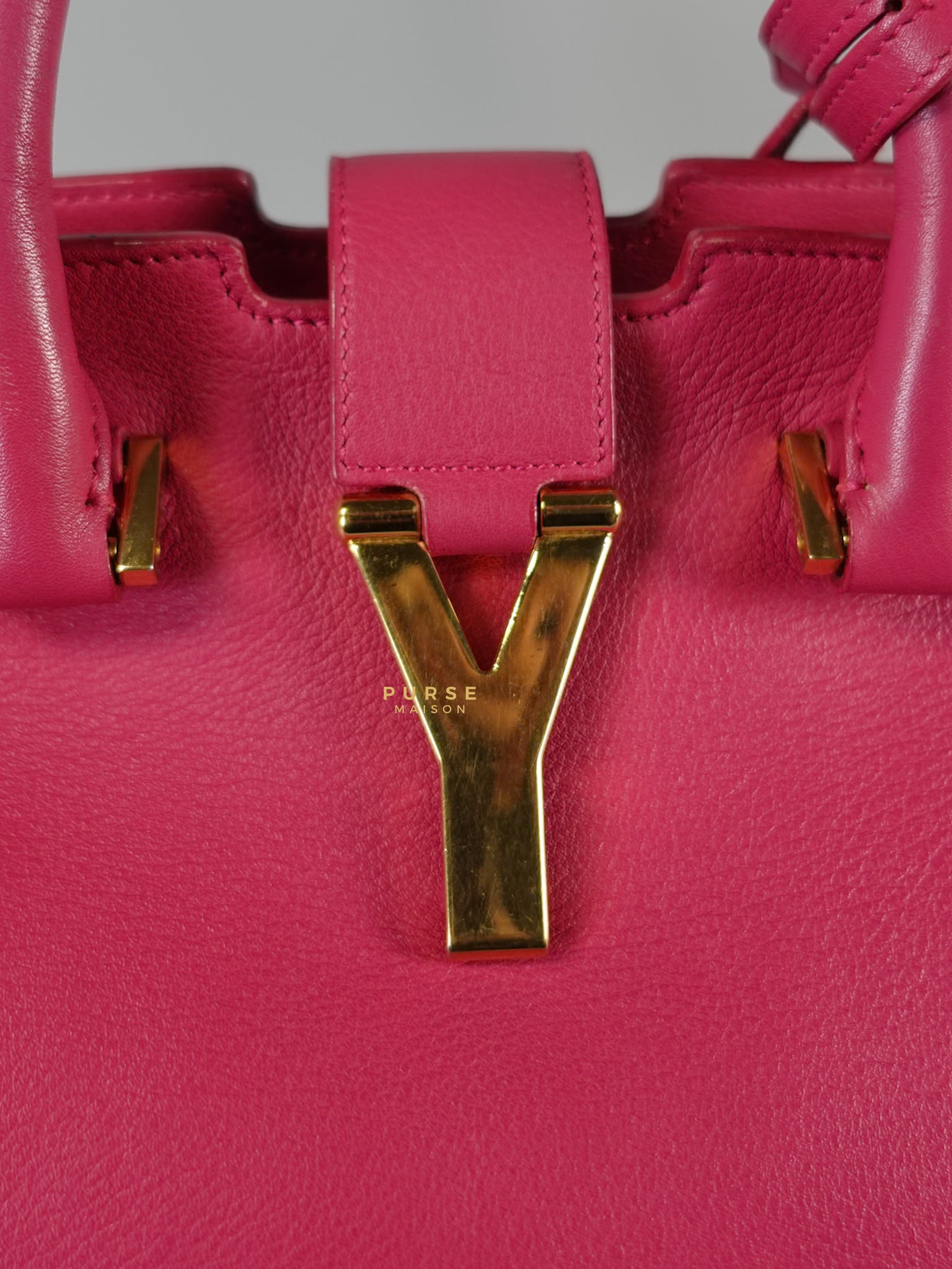 Small Cabas Fuchsia Calfskin Leather Bag | Purse Maison Luxury Bags Shop