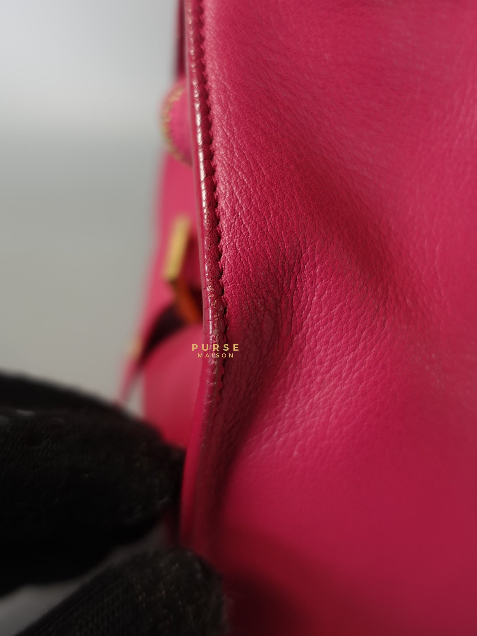 Small Cabas Fuchsia Calfskin Leather Bag | Purse Maison Luxury Bags Shop