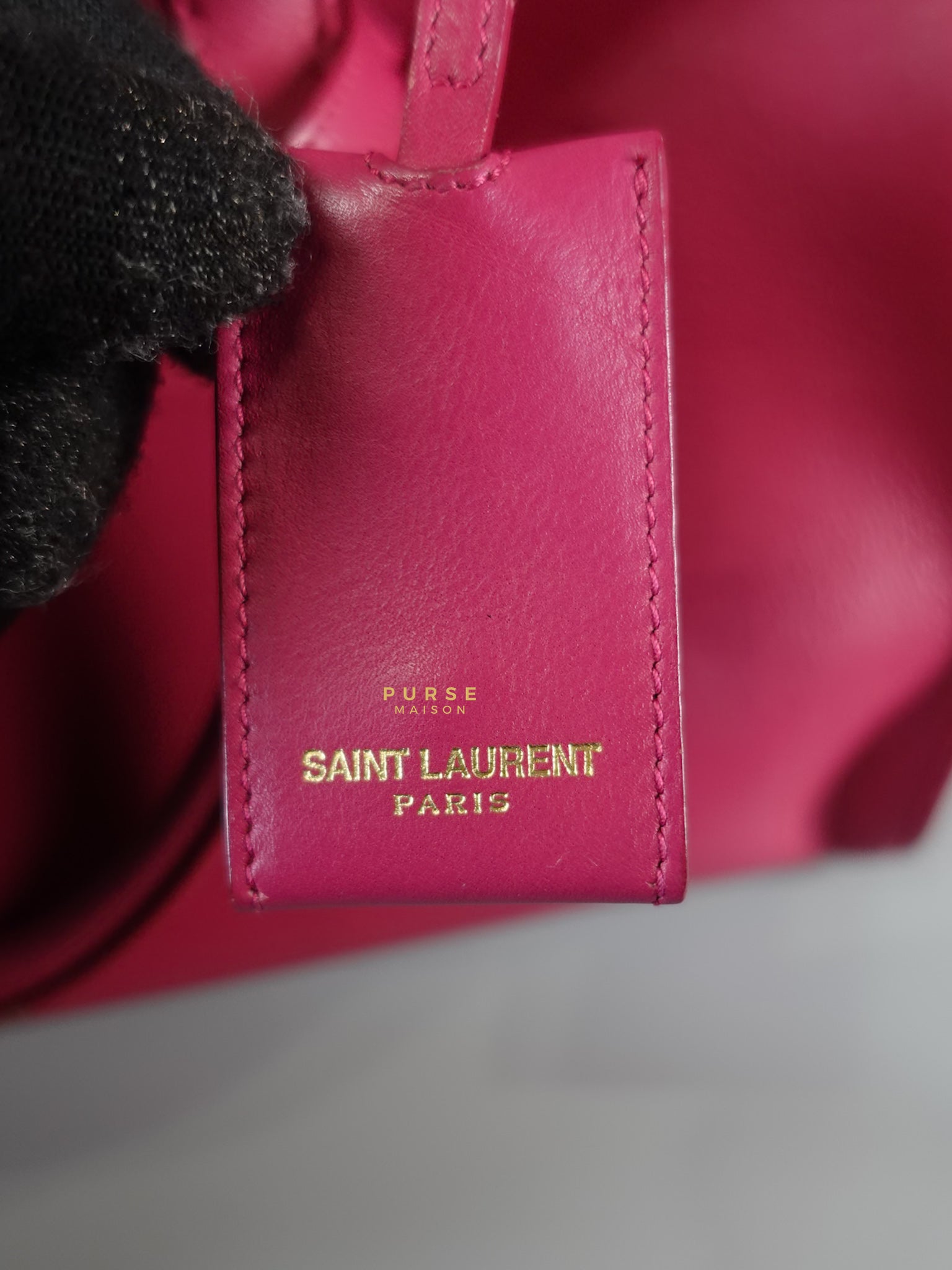 Small Cabas Fuchsia Calfskin Leather Bag | Purse Maison Luxury Bags Shop