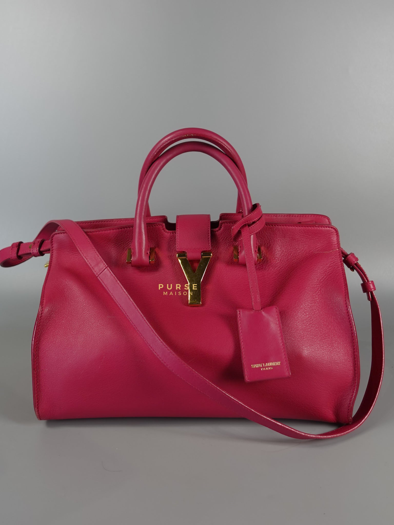 Small Cabas Fuchsia Calfskin Leather Bag | Purse Maison Luxury Bags Shop