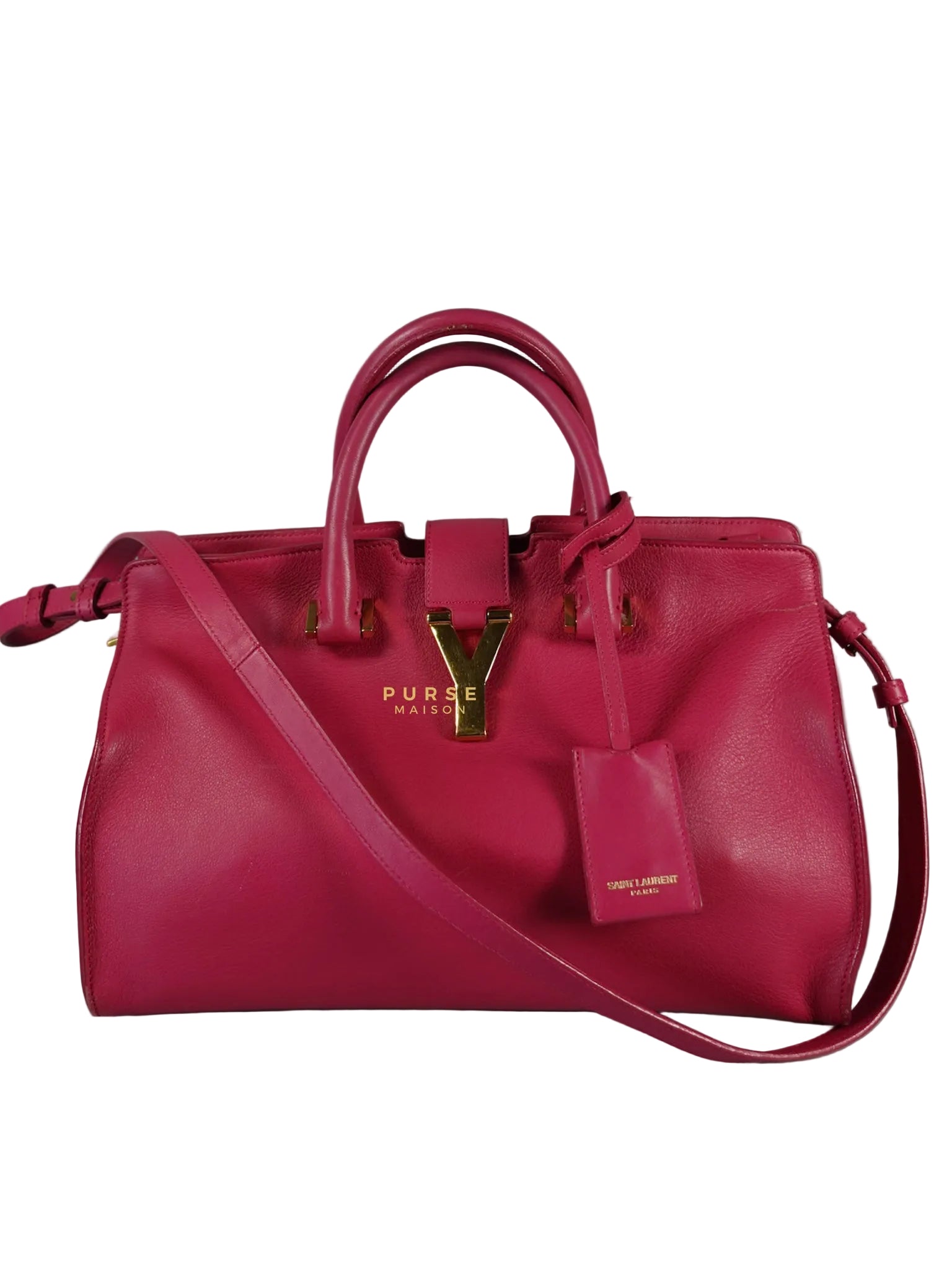 Small Cabas Fuchsia Calfskin Leather Bag | Purse Maison Luxury Bags Shop