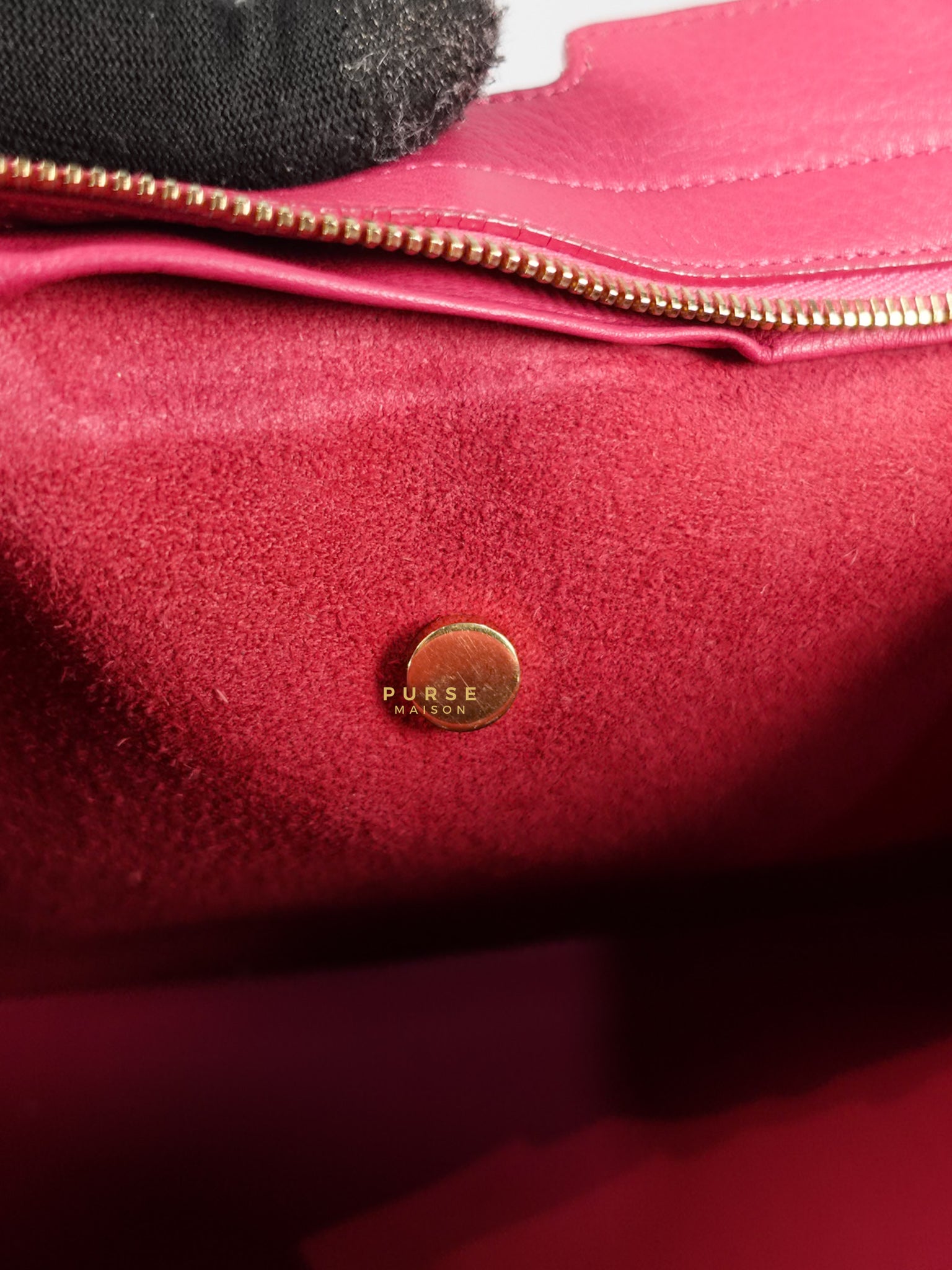 Small Cabas Fuchsia Calfskin Leather Bag | Purse Maison Luxury Bags Shop