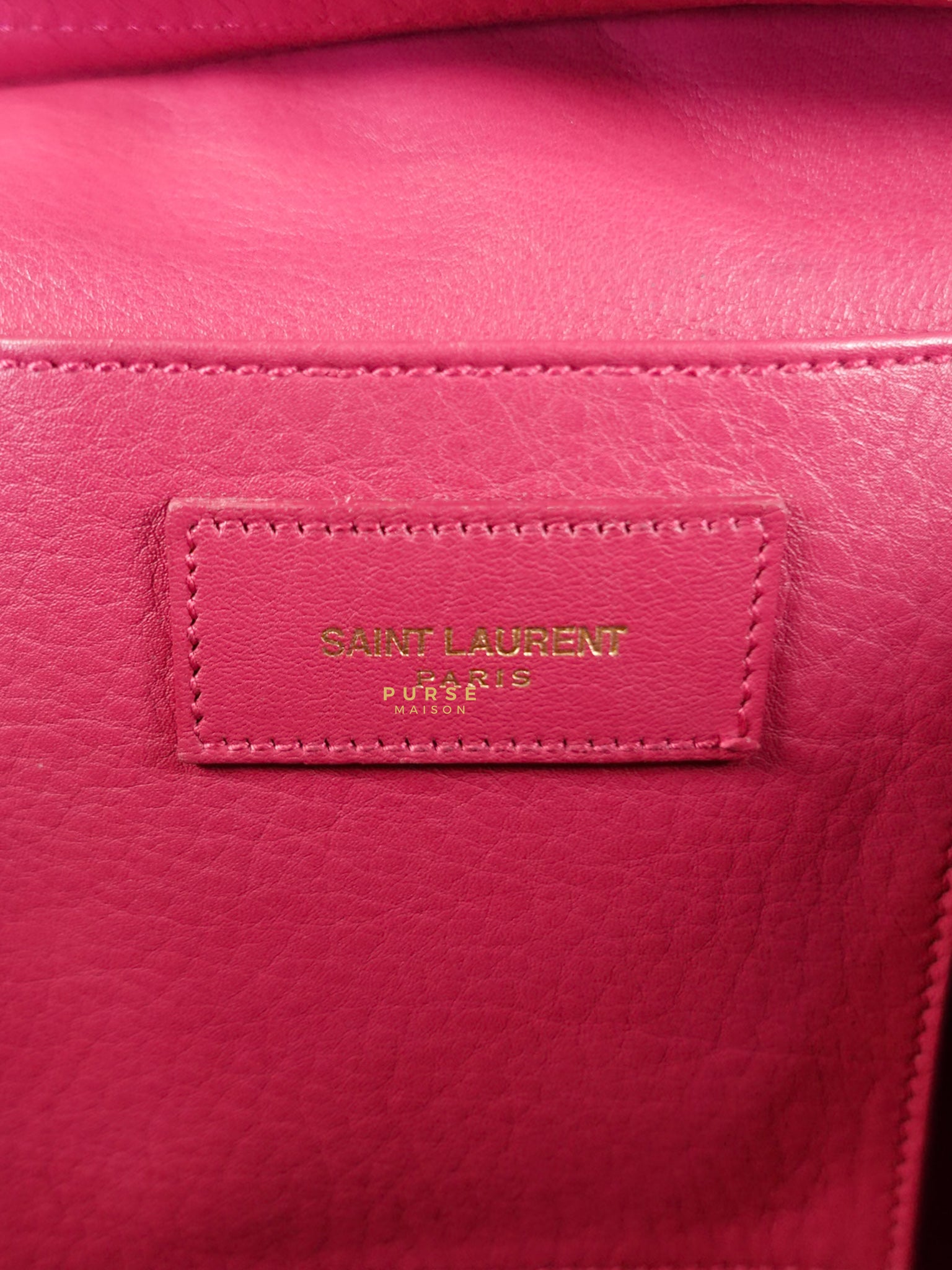 Small Cabas Fuchsia Calfskin Leather Bag | Purse Maison Luxury Bags Shop