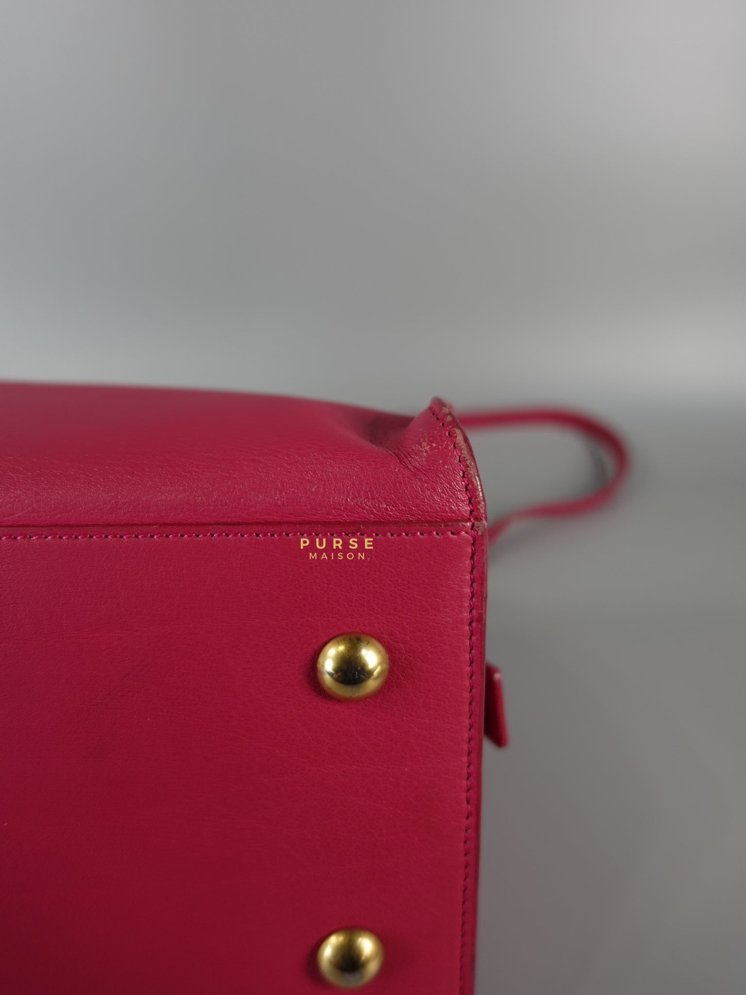 Small Cabas Fuchsia Calfskin Leather Bag | Purse Maison Luxury Bags Shop