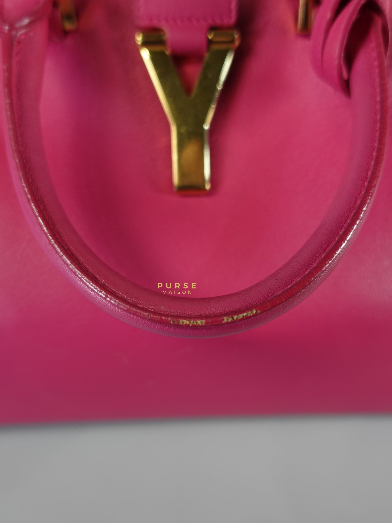 Small Cabas Fuchsia Calfskin Leather Bag | Purse Maison Luxury Bags Shop