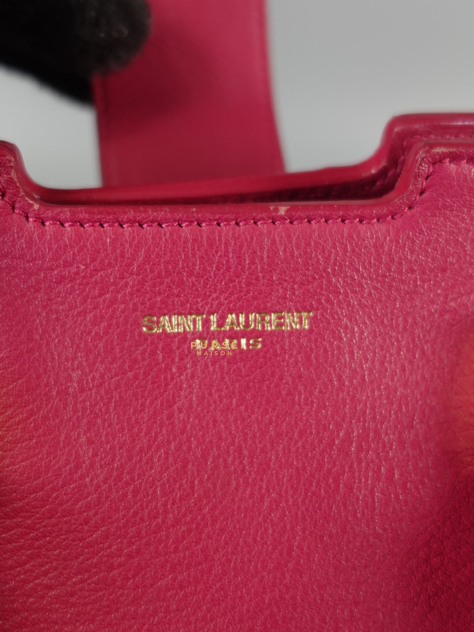 Small Cabas Fuchsia Calfskin Leather Bag | Purse Maison Luxury Bags Shop