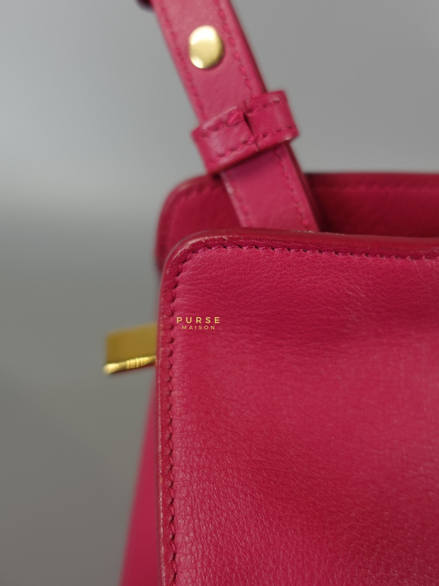 Small Cabas Fuchsia Calfskin Leather Bag | Purse Maison Luxury Bags Shop