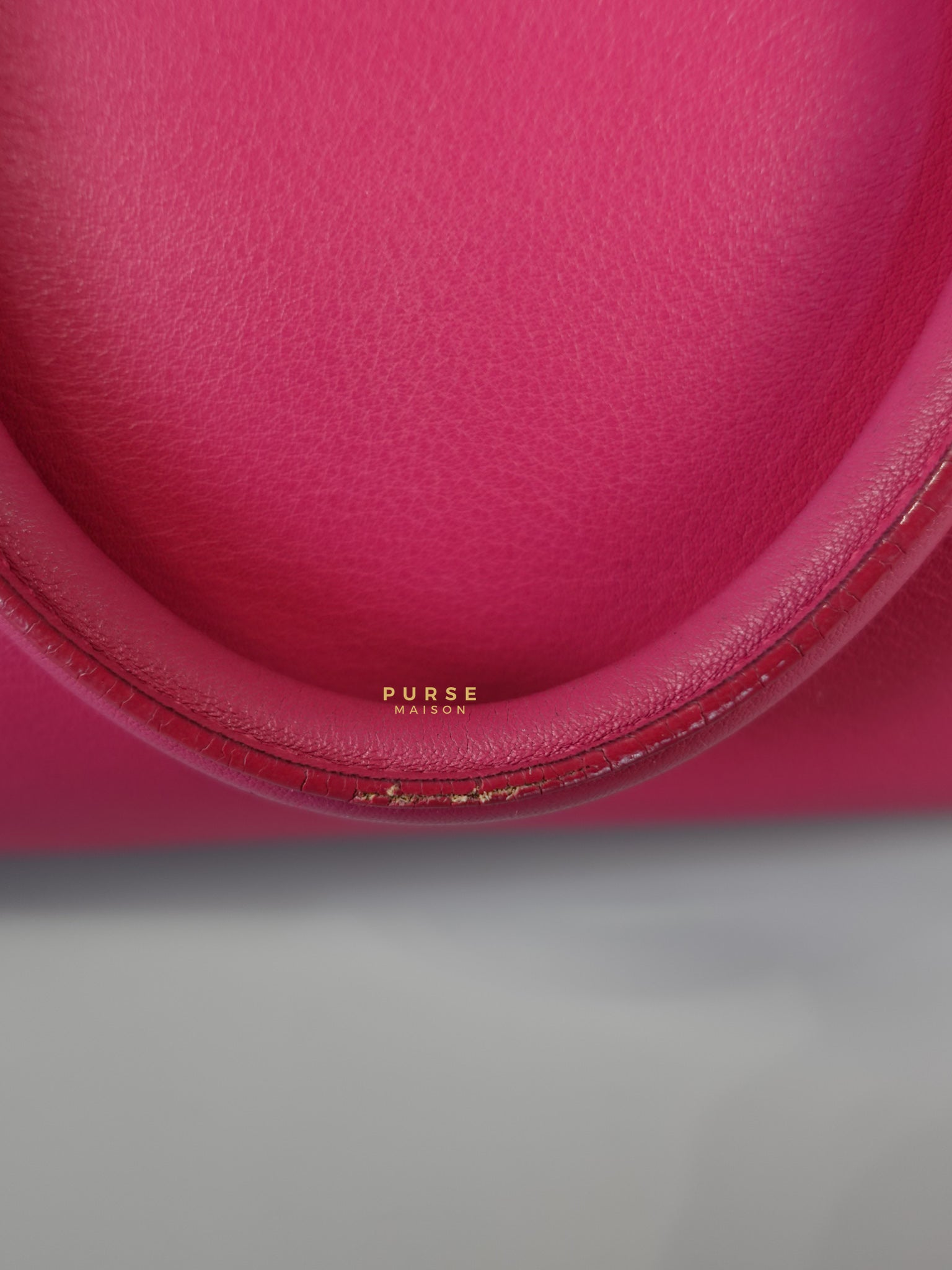 Small Cabas Fuchsia Calfskin Leather Bag | Purse Maison Luxury Bags Shop
