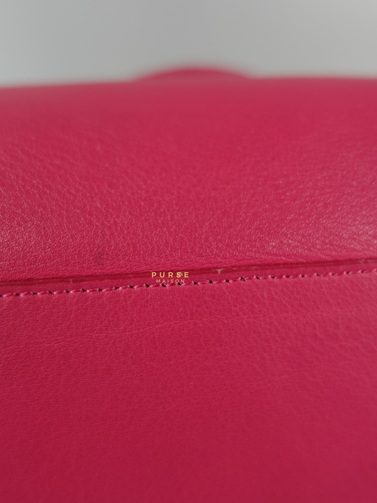 Small Cabas Fuchsia Calfskin Leather Bag | Purse Maison Luxury Bags Shop