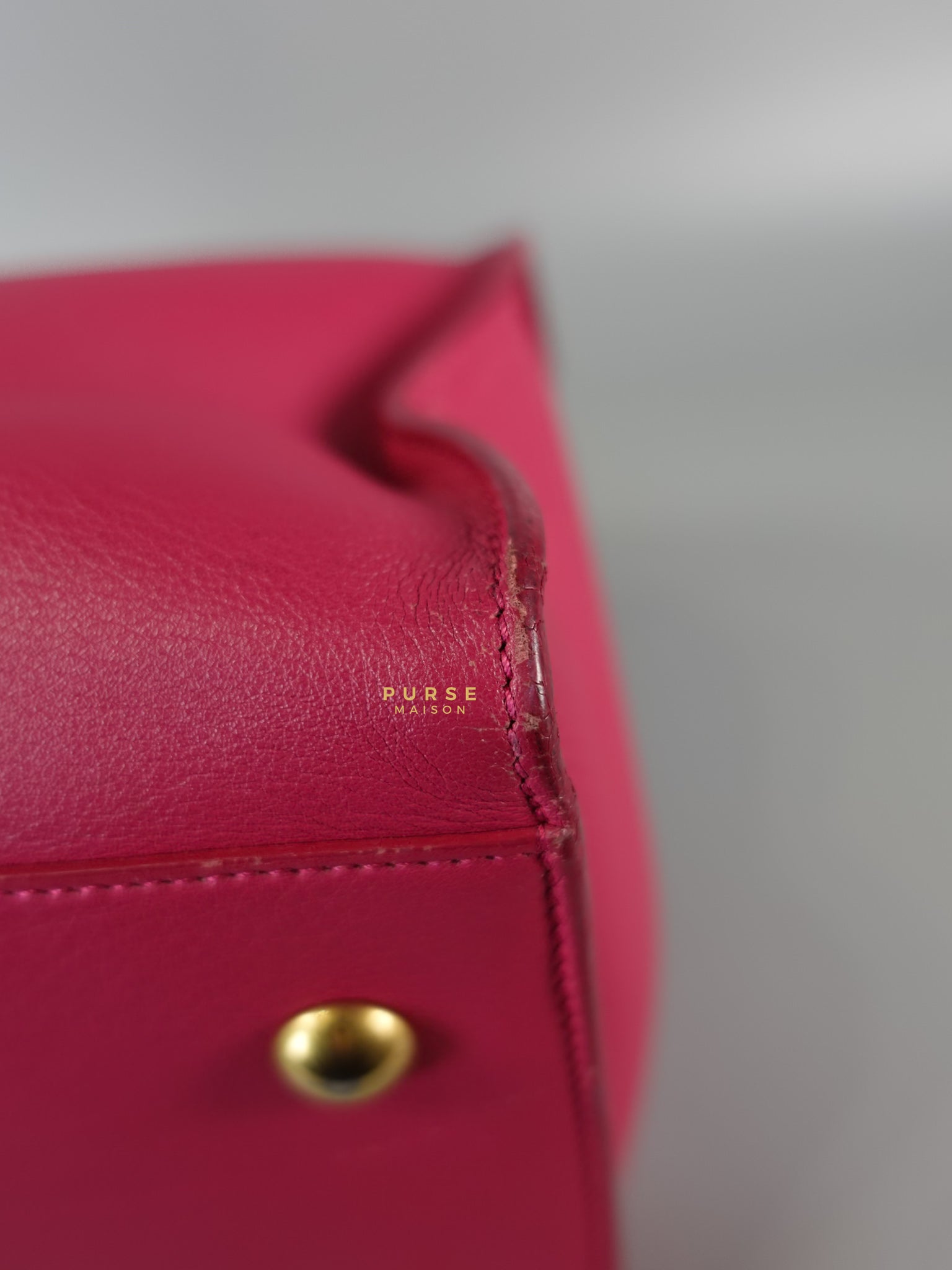 Small Cabas Fuchsia Calfskin Leather Bag | Purse Maison Luxury Bags Shop