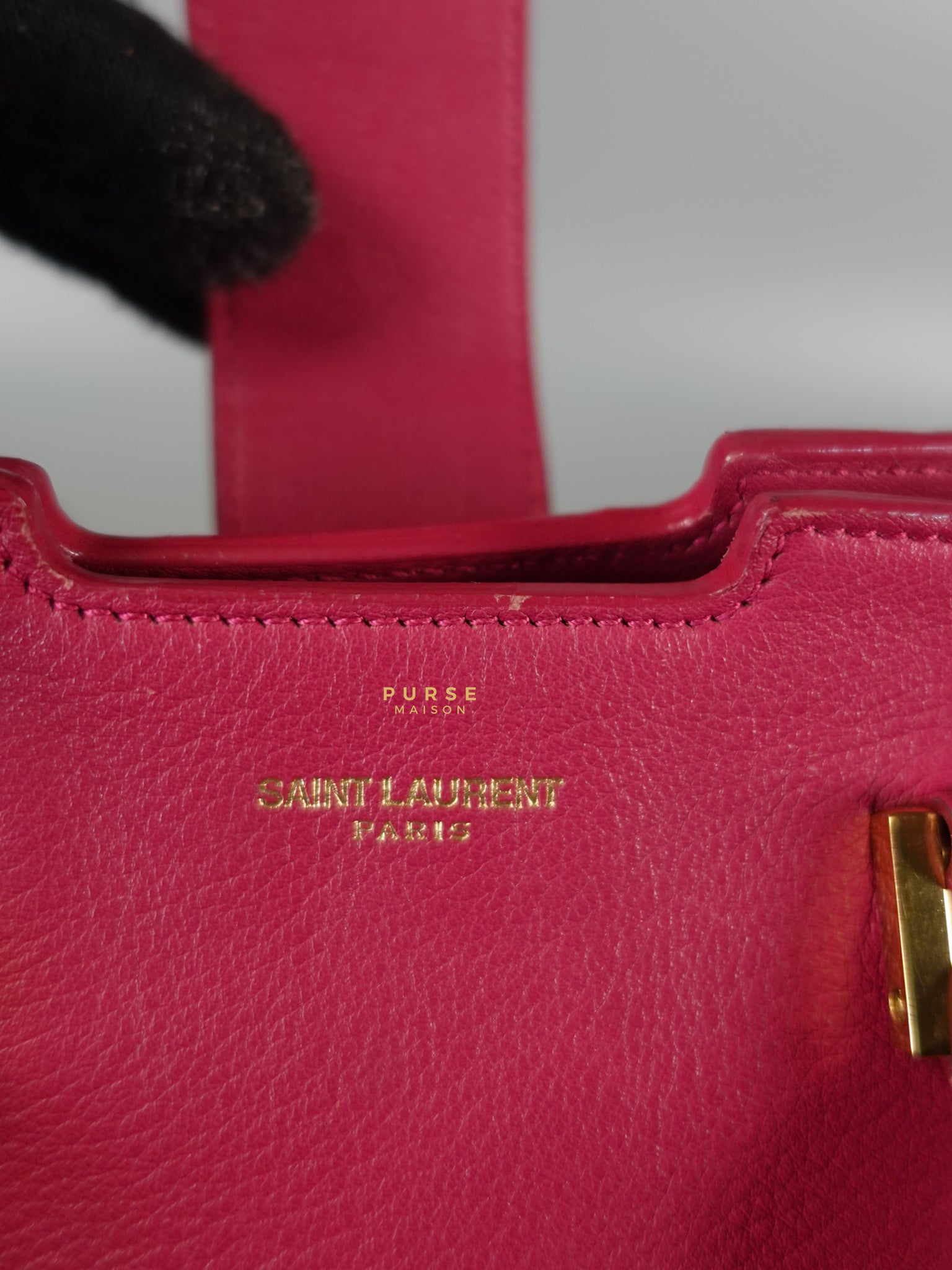 Small Cabas Fuchsia Calfskin Leather Bag | Purse Maison Luxury Bags Shop