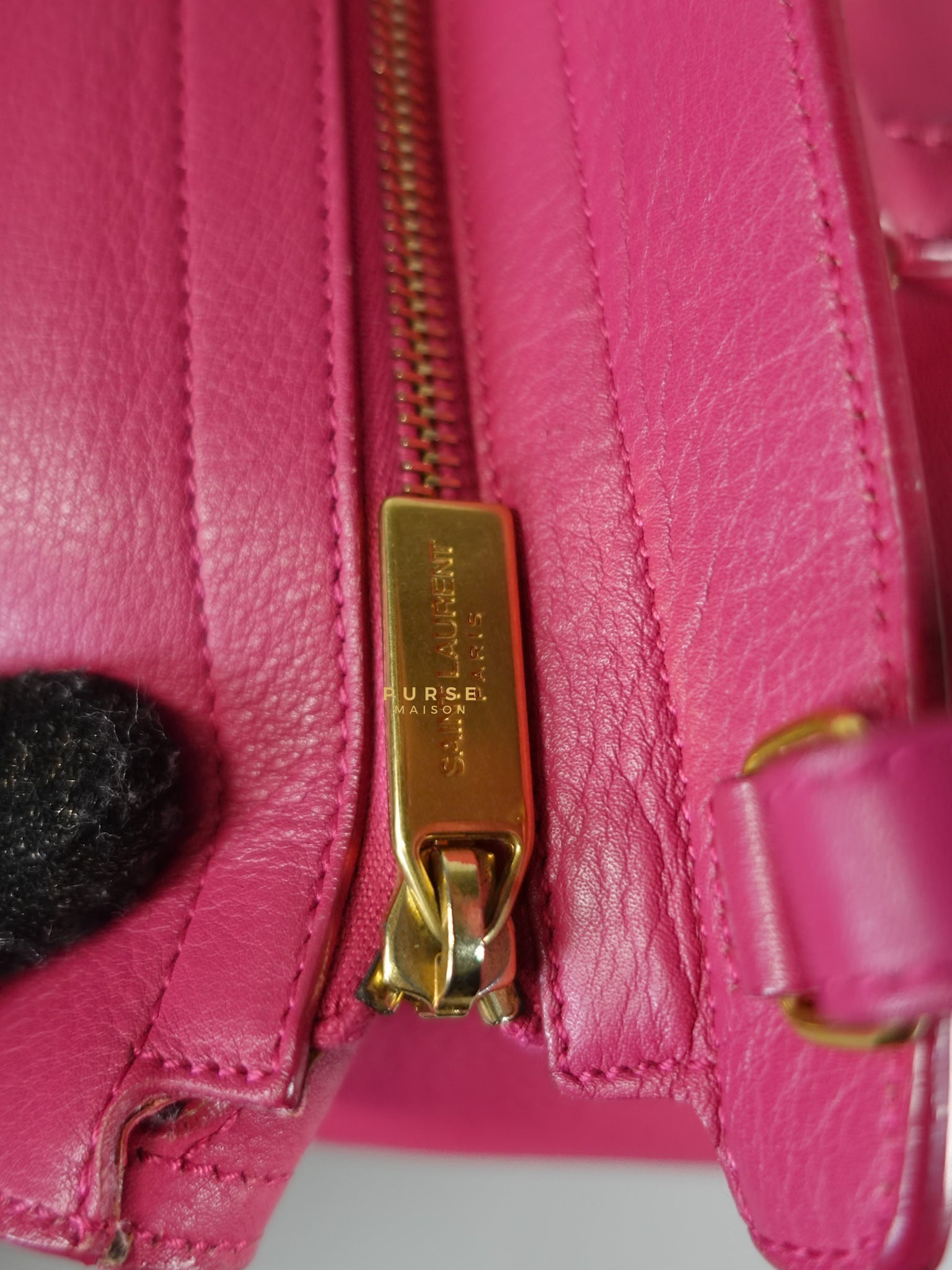 Small Cabas Fuchsia Calfskin Leather Bag | Purse Maison Luxury Bags Shop