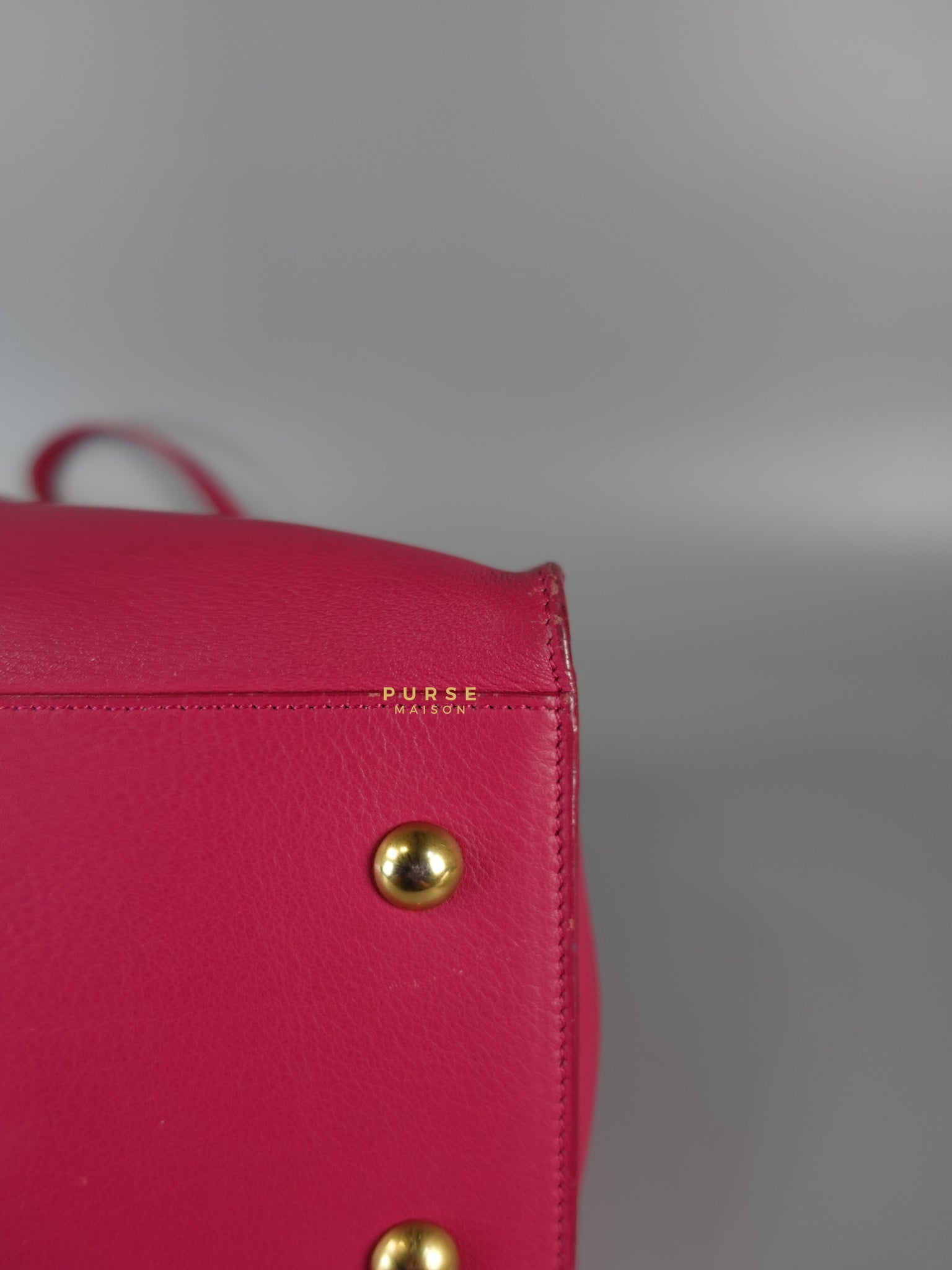 Small Cabas Fuchsia Calfskin Leather Bag | Purse Maison Luxury Bags Shop