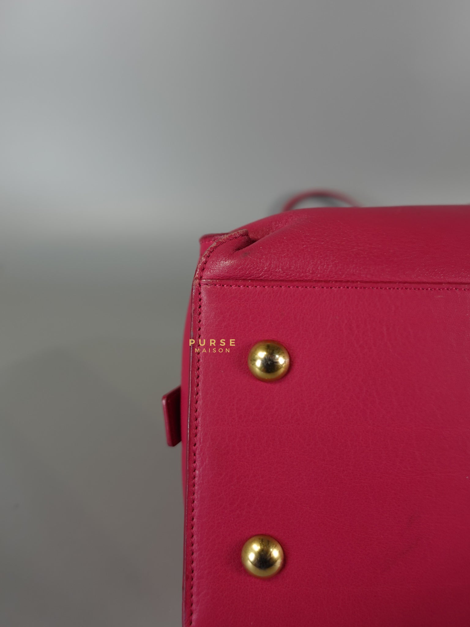 Small Cabas Fuchsia Calfskin Leather Bag | Purse Maison Luxury Bags Shop